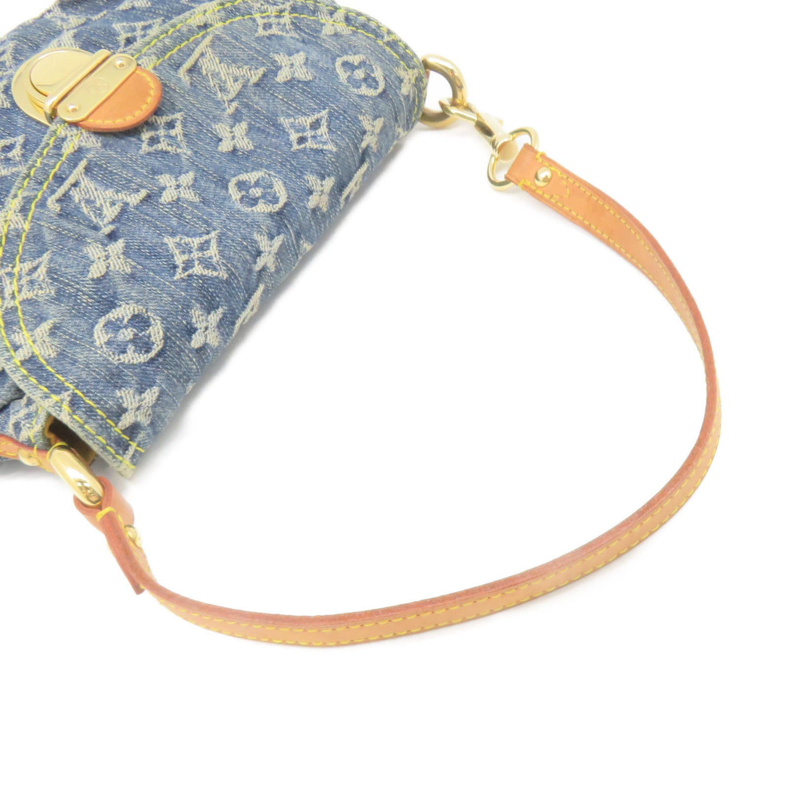 LOUIS VUITTON Mono Denim Mini Pleaty Hand Bag手挽袋藍色