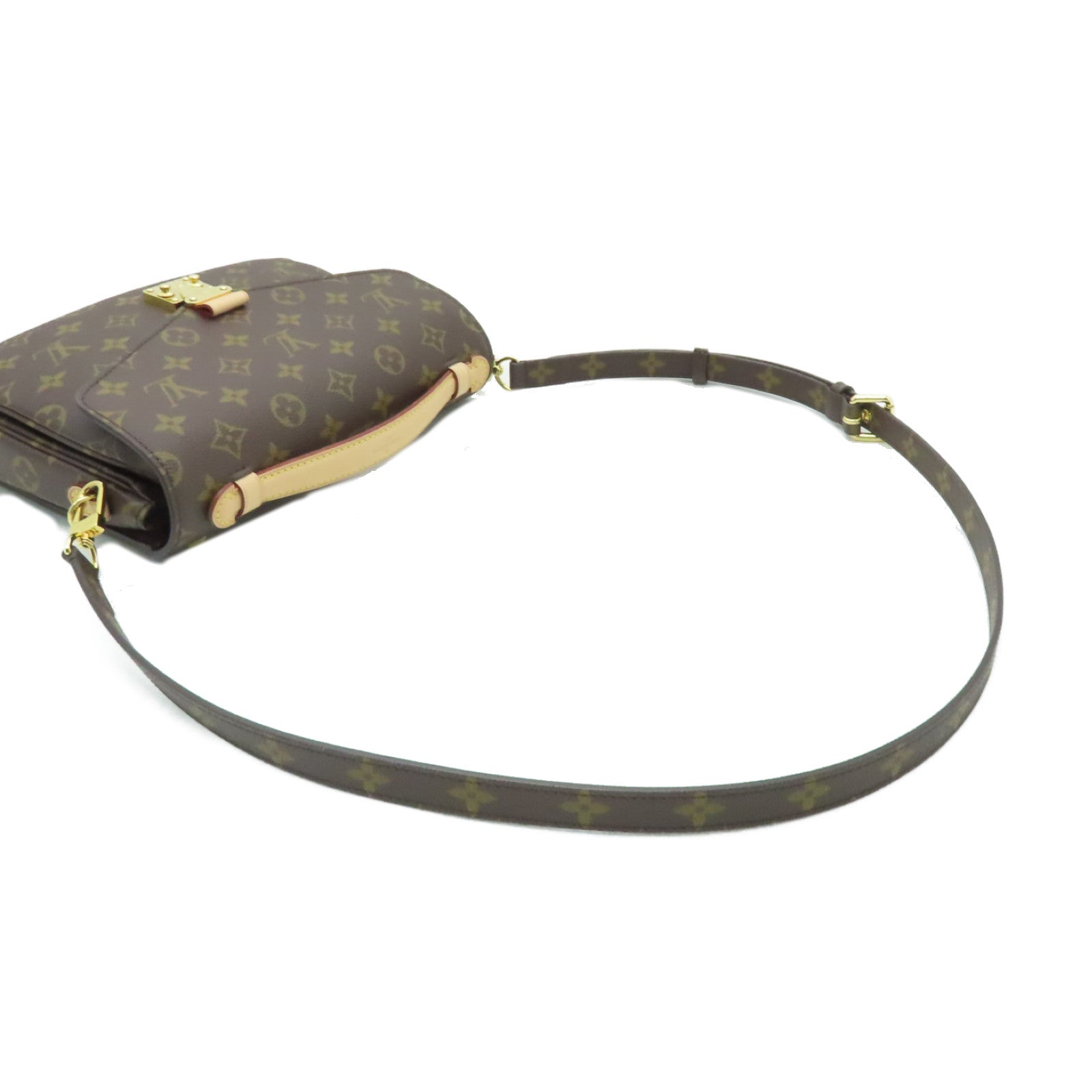 LOUIS VUITTON Monogram Pochette Metis金扣手挽肩背兩用袋棕色
