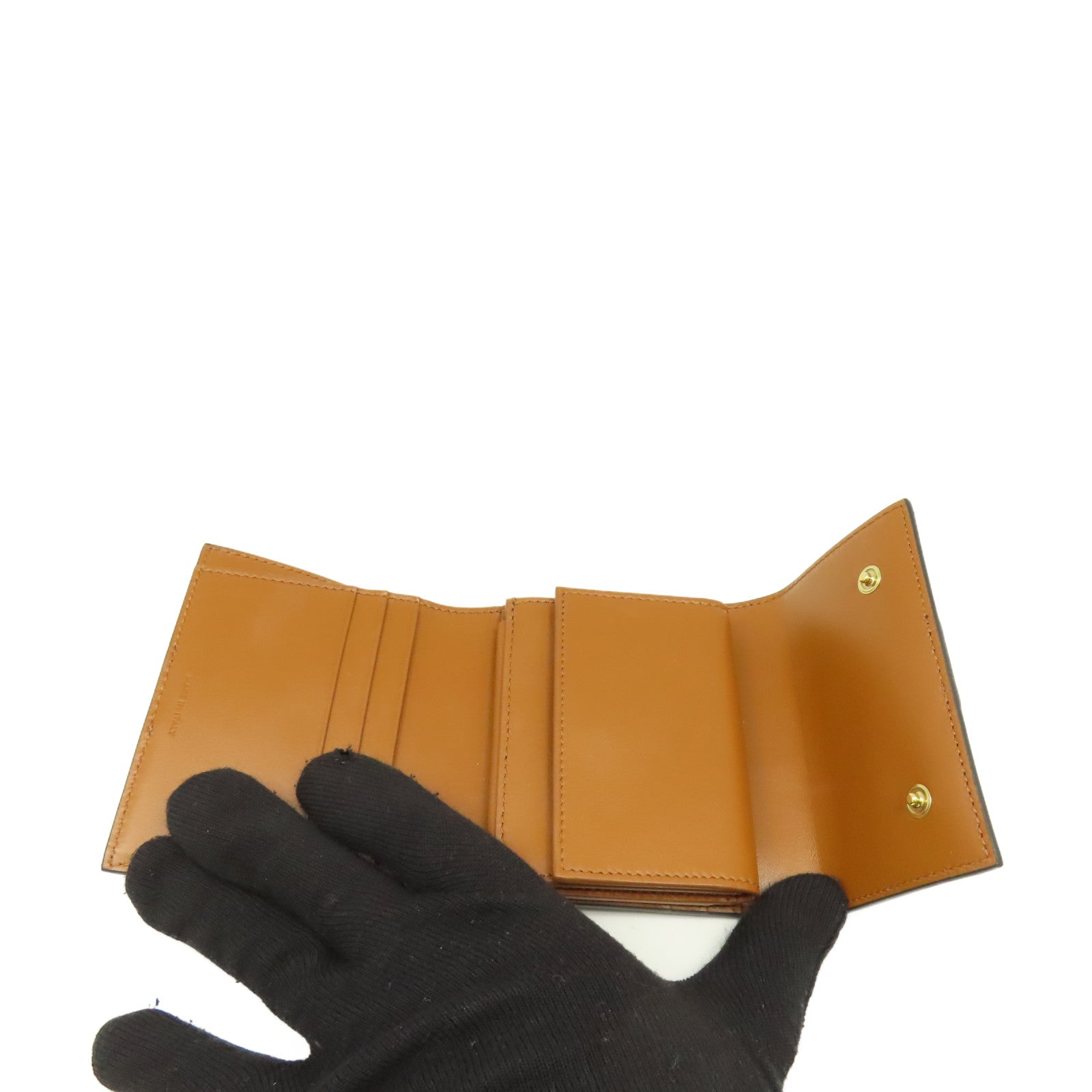 CELINE 塗層皮革Small Trifold Wallet短錢包啡色