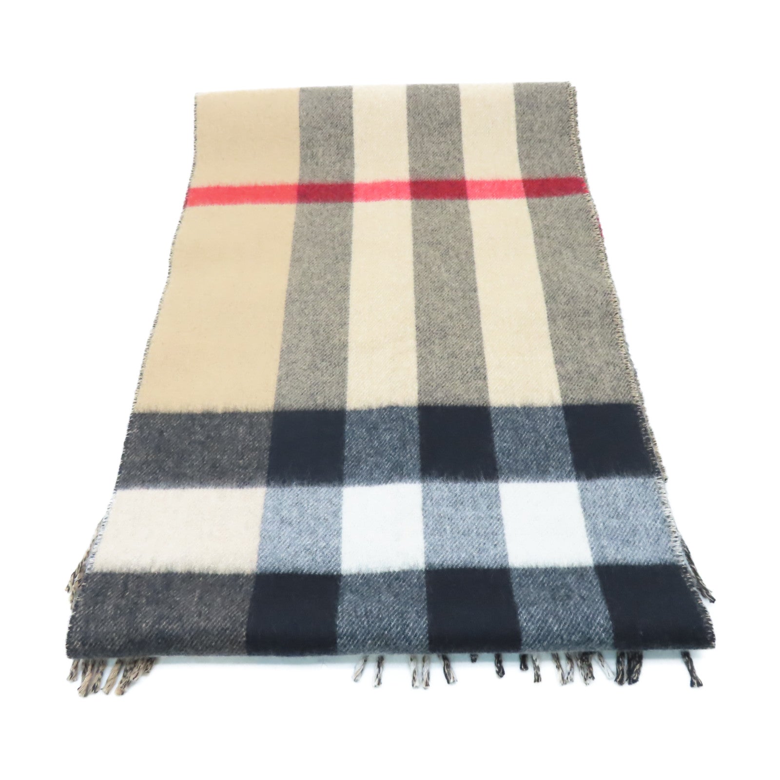 BURBERRY 羊絨Scarf圍巾啡色/卡其色