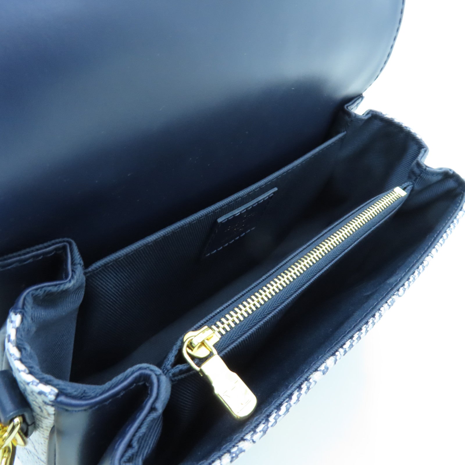LOUIS VUITTON Monoglam Pochette Metis East West gold buckle handle shoulder bag dual-use blue