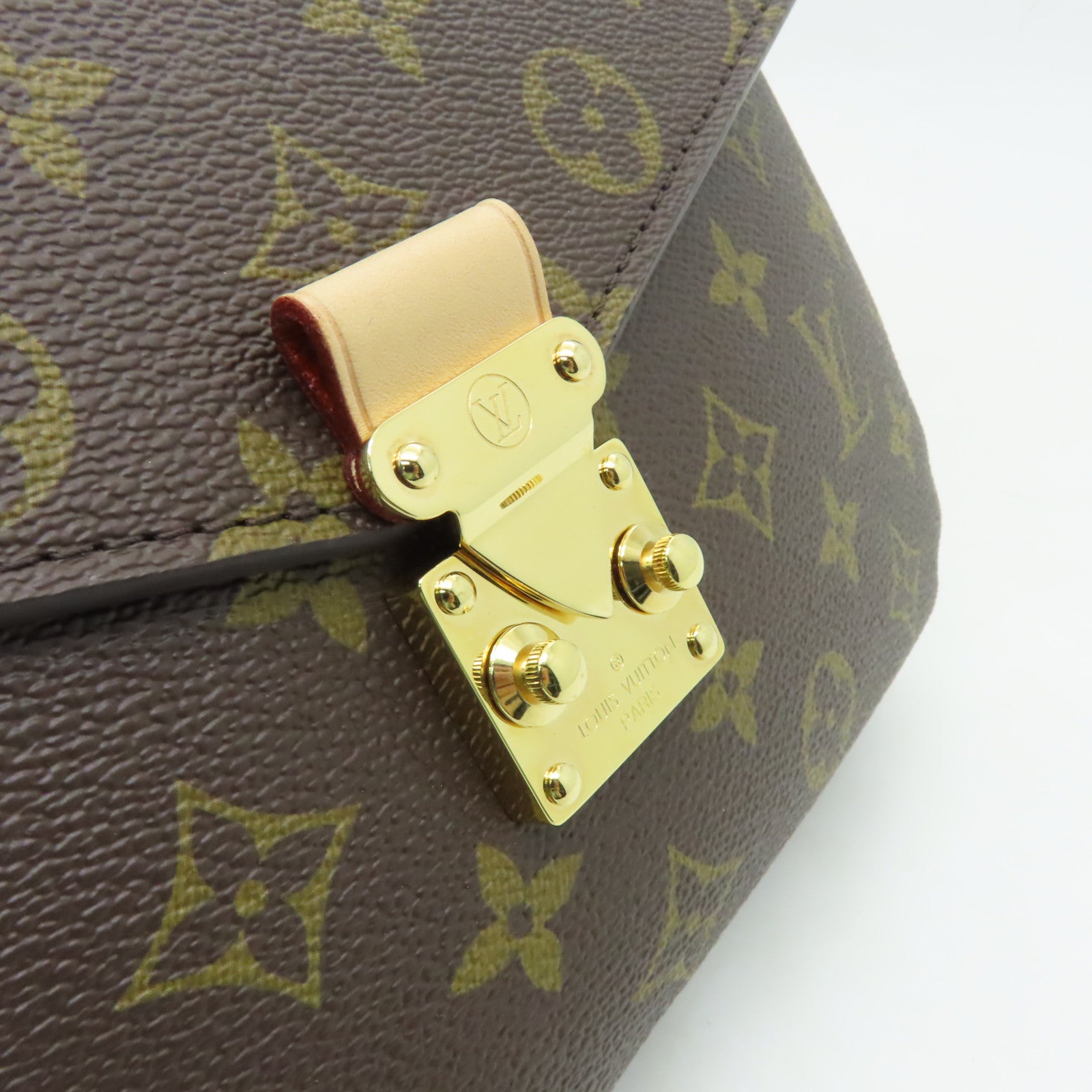 LOUIS VUITTON Monogram Pochette Metis金扣手挽肩背兩用袋棕色