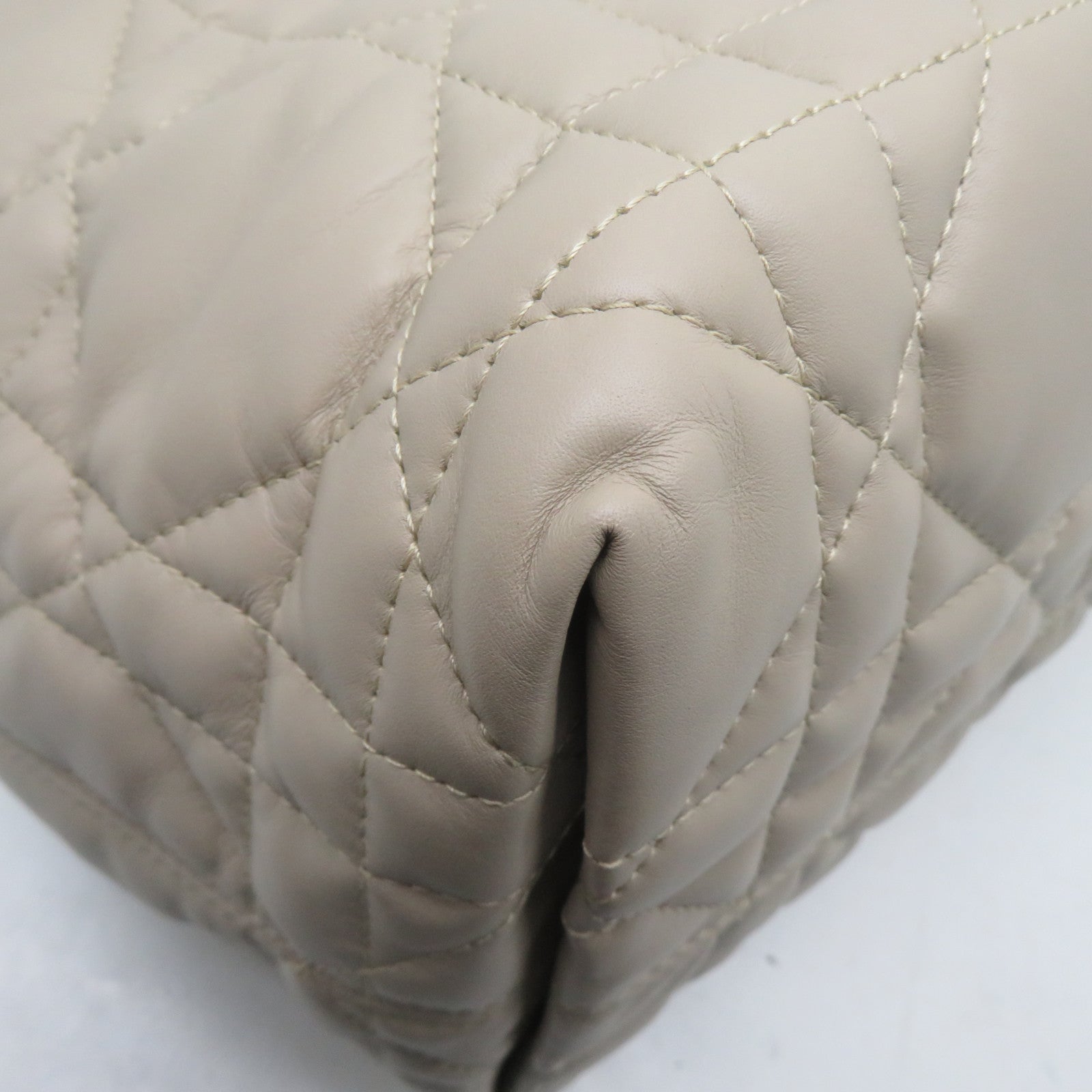 Dior 羊皮皮革Shoulder Bag金扣手挽肩背兩用袋米色