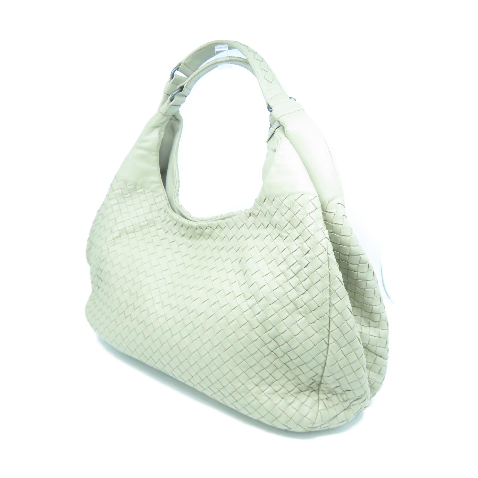 BOTTEGA VENETA 牛皮皮革Tote Bag銀扣手挽袋米色