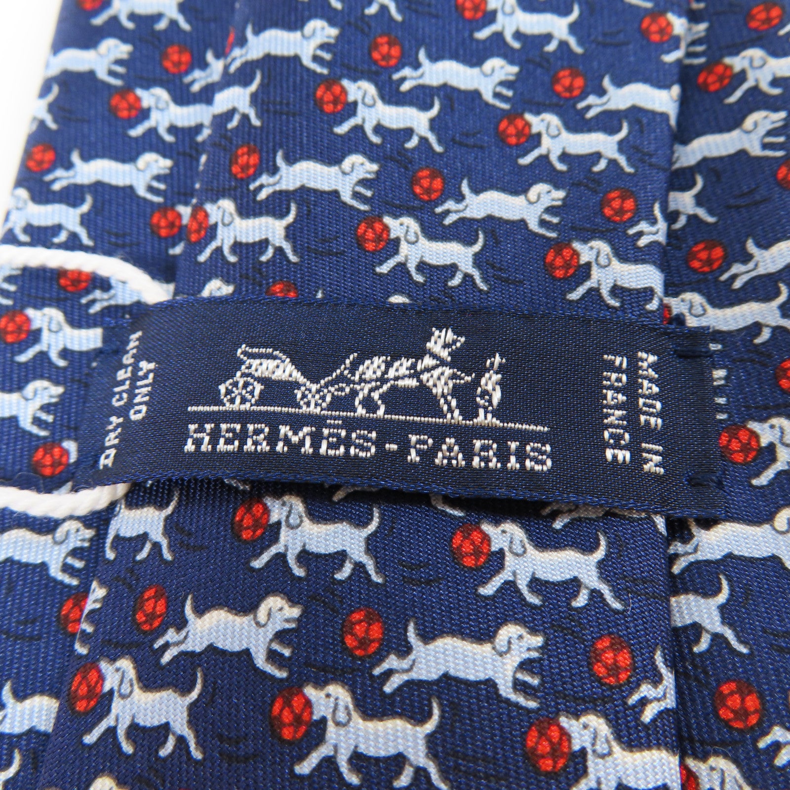HERMES 絲質Necktie領帶藍色/紅色