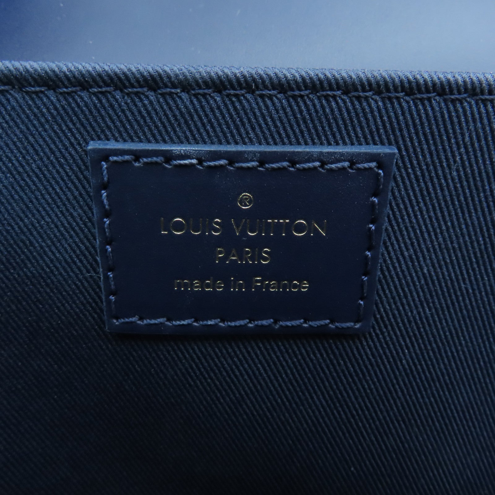 LOUIS VUITTON Monoglam Pochette Metis East West gold buckle handle shoulder bag dual-use blue