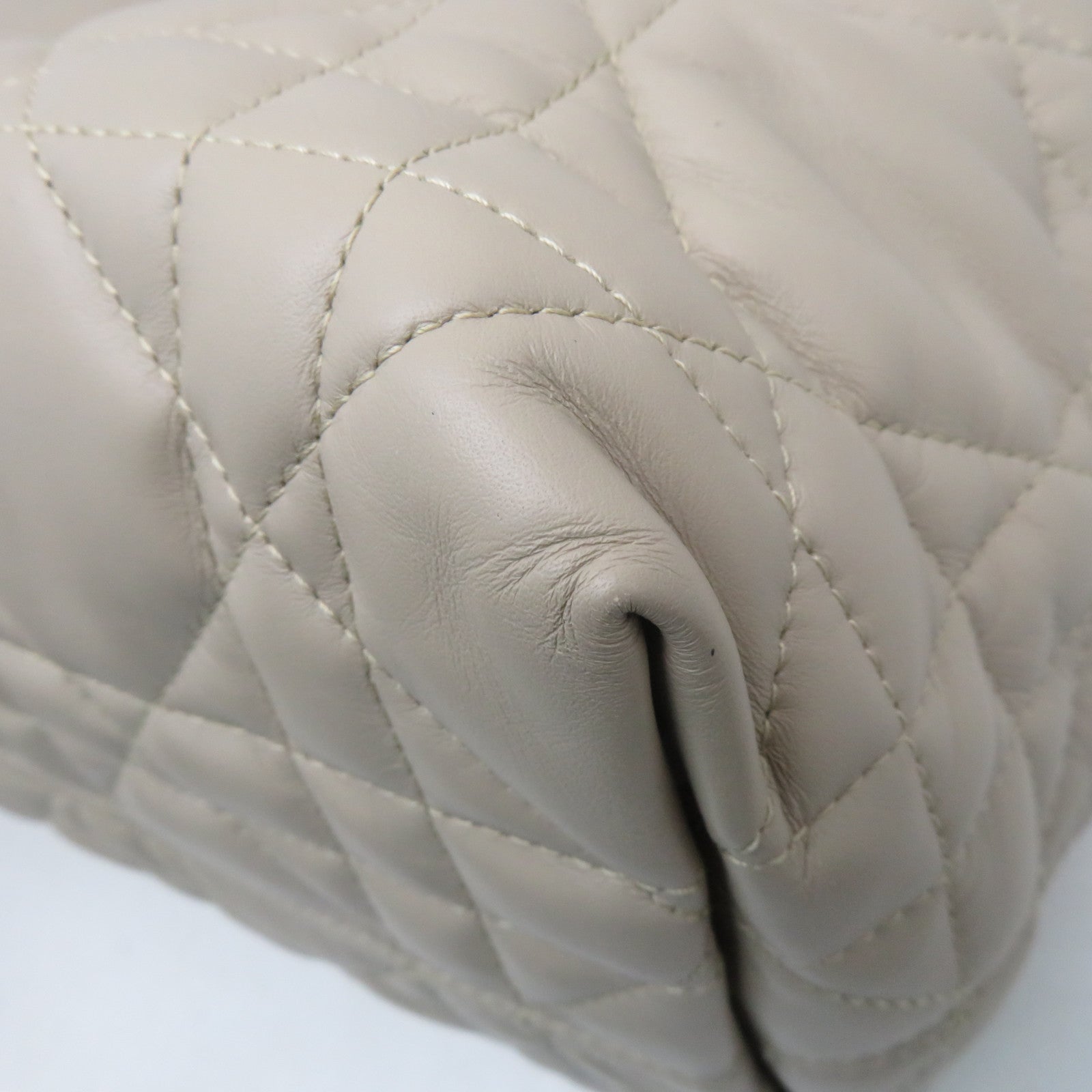 Dior 羊皮皮革Shoulder Bag金扣手挽肩背兩用袋米色