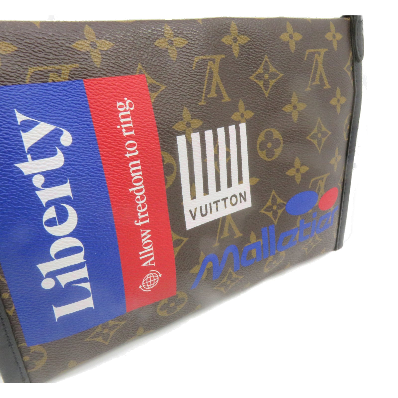 LOUIS VUITTON Monogram D.Flat Shoulder Bag肩背袋啡色/紫色