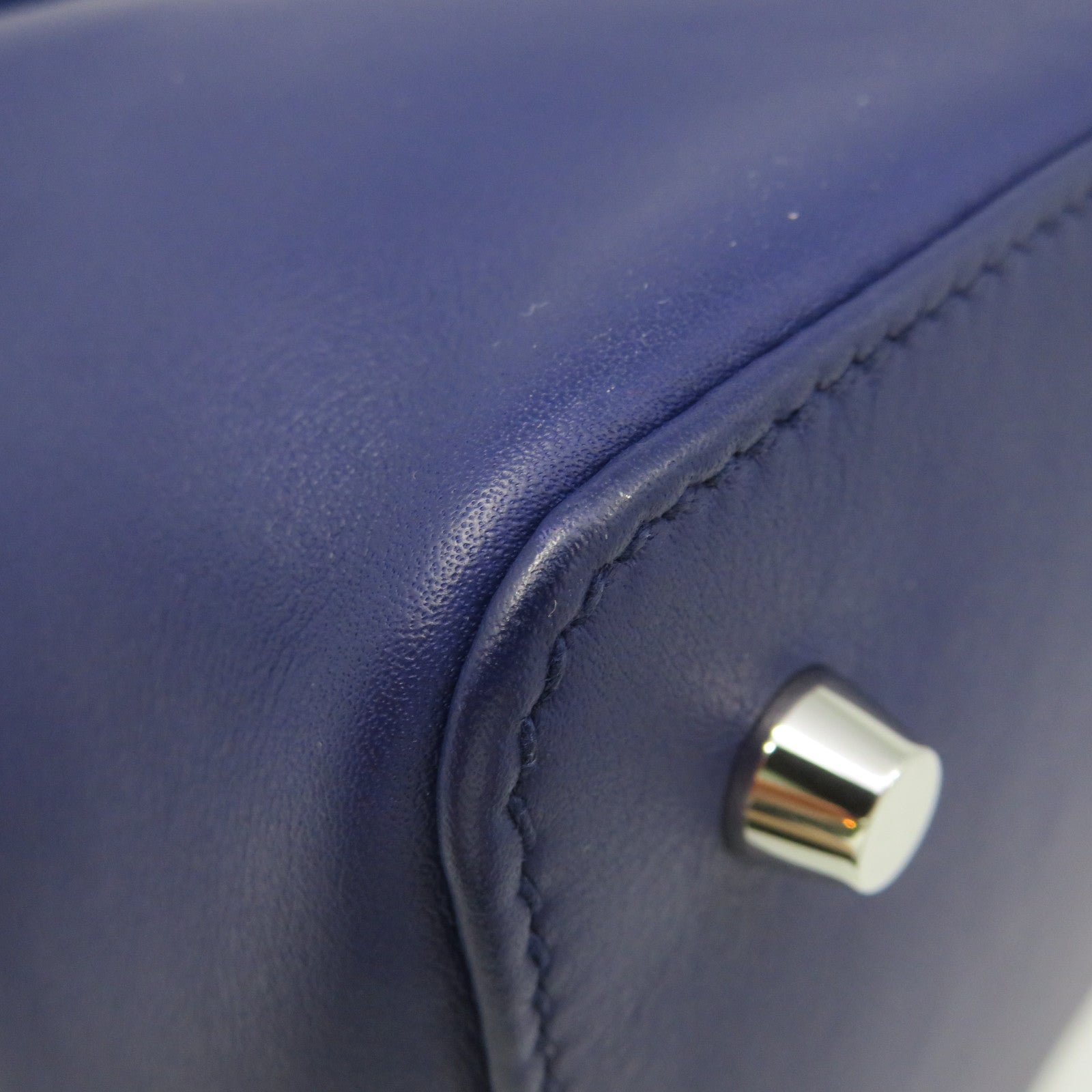 HERMES Swift皮革Toolbox 20 2Way Shoulder Bag银扣手挽肩背两用袋Bleu Zellige蓝紫色