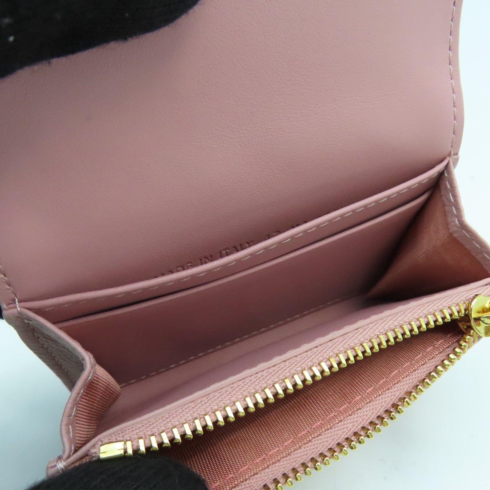 Dior 牛皮皮革Caro XS Wallet金扣錢包粉紅色