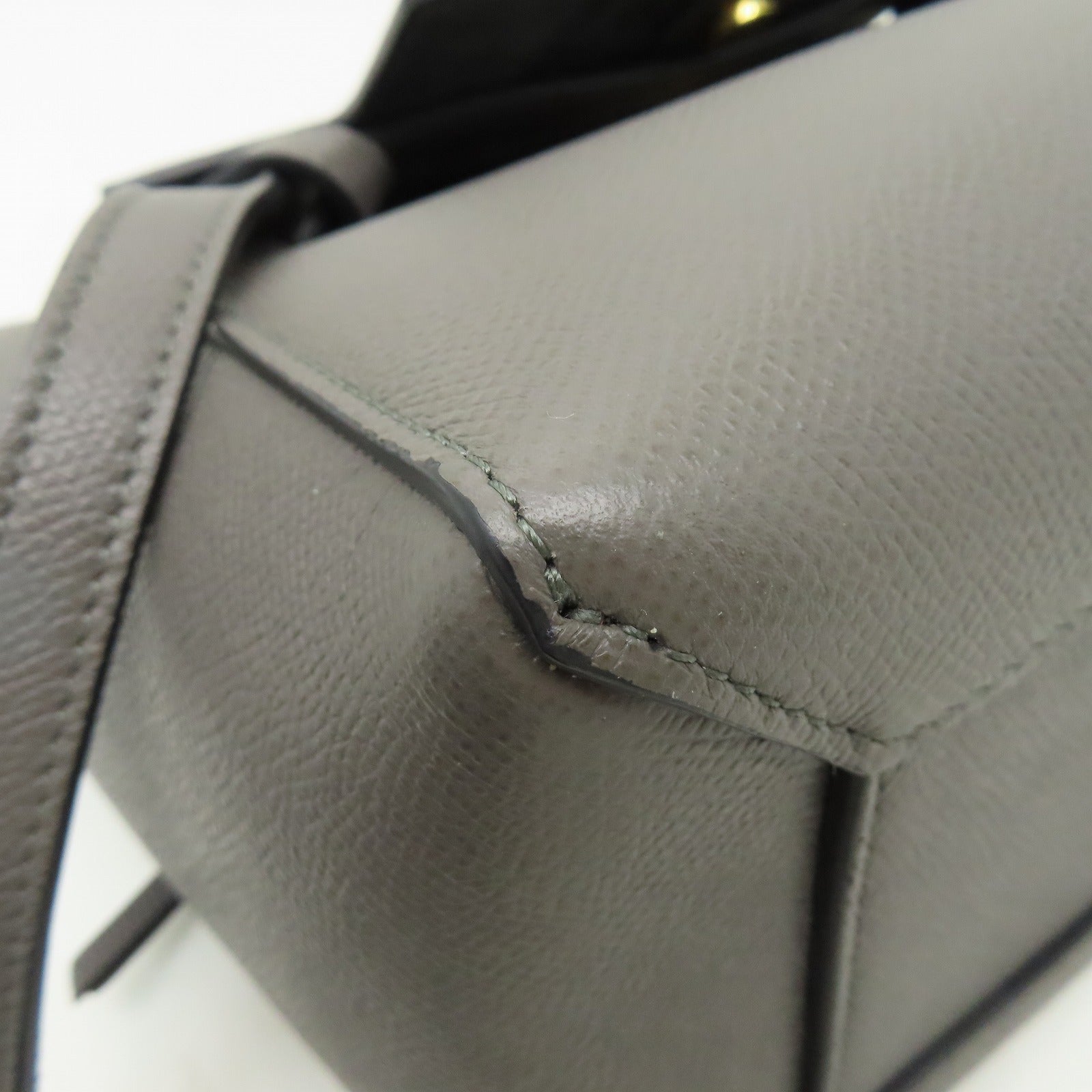 CELINE 牛皮皮革Micro Belt Bag金扣手挽肩背兩用袋灰色