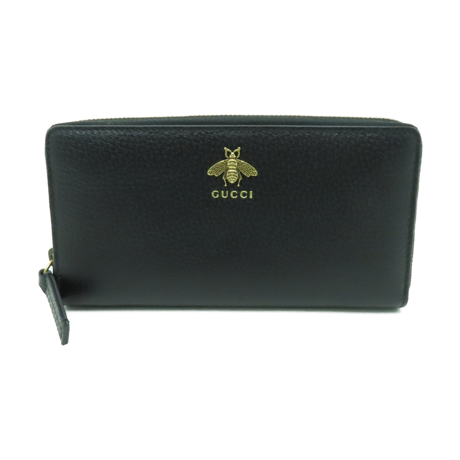 GUCCI 牛皮皮革Long Wallet金扣長錢包黑色