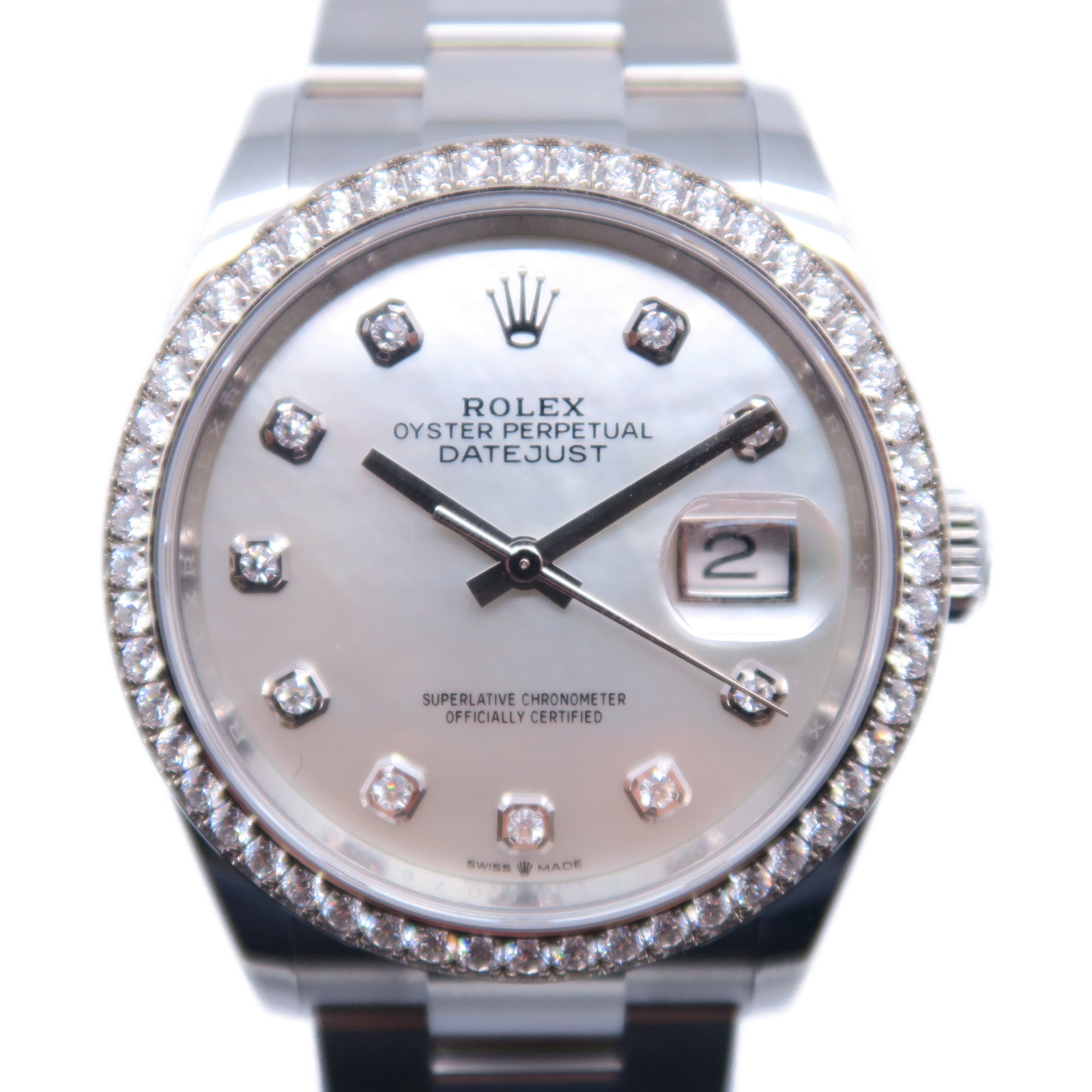 ROLEX 18K白金Datejust不鏽鋼自動機芯手錶白色