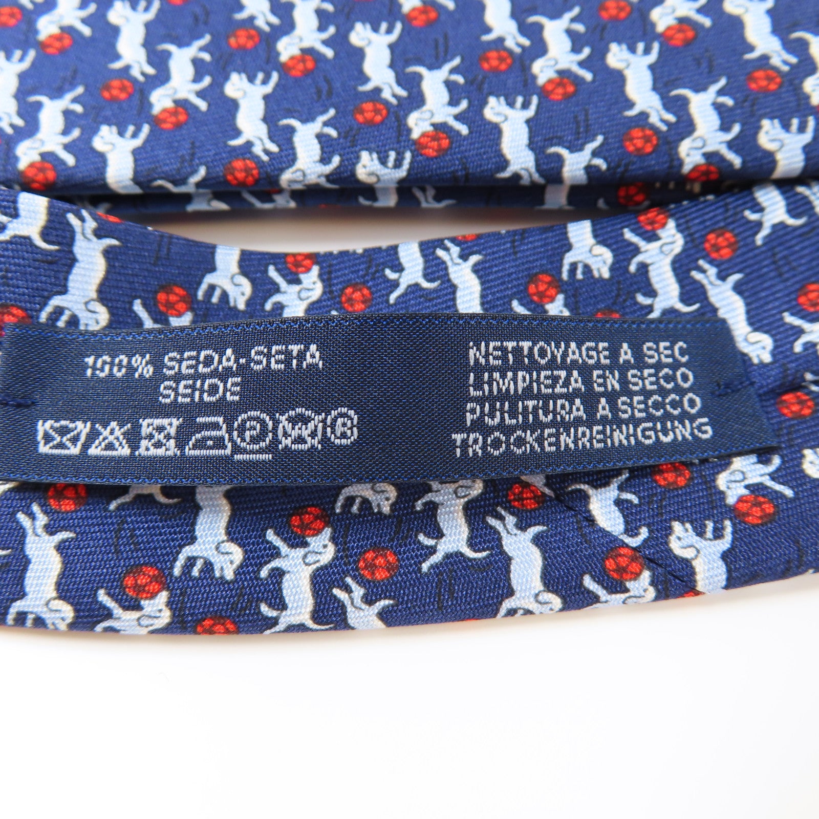 HERMES 絲質Necktie領帶藍色/紅色