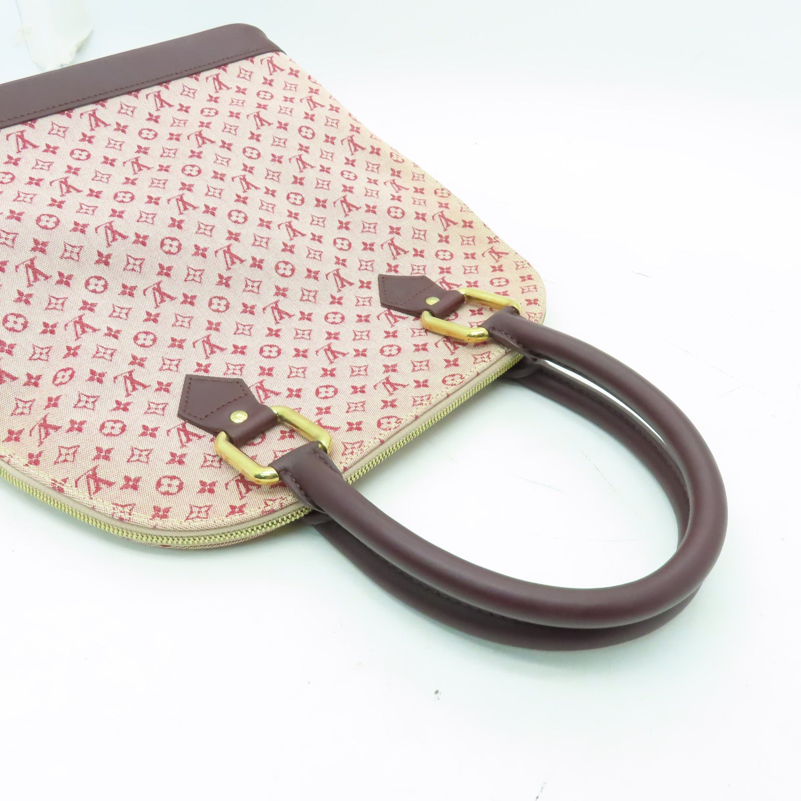 LOUIS VUITTON Monogram Alma Haut金扣手挽袋酒紅色