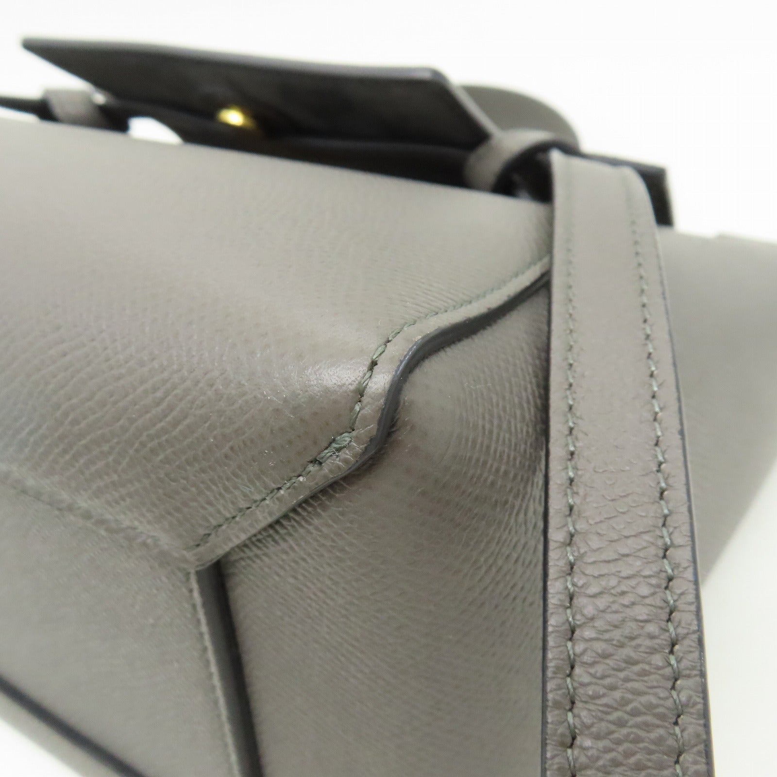 CELINE 牛皮皮革Micro Belt Bag金扣手挽肩背兩用袋灰色