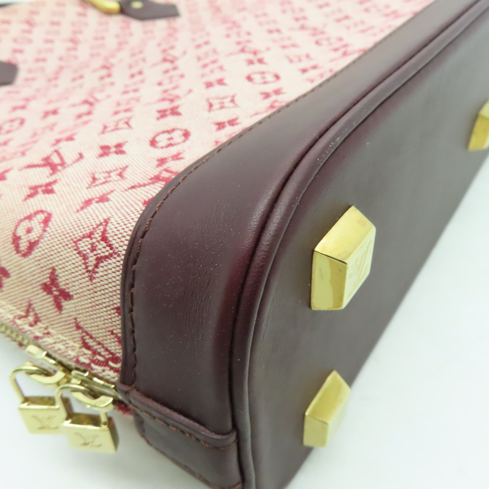 LOUIS VUITTON Monogram Alma Haut金扣手挽袋酒紅色