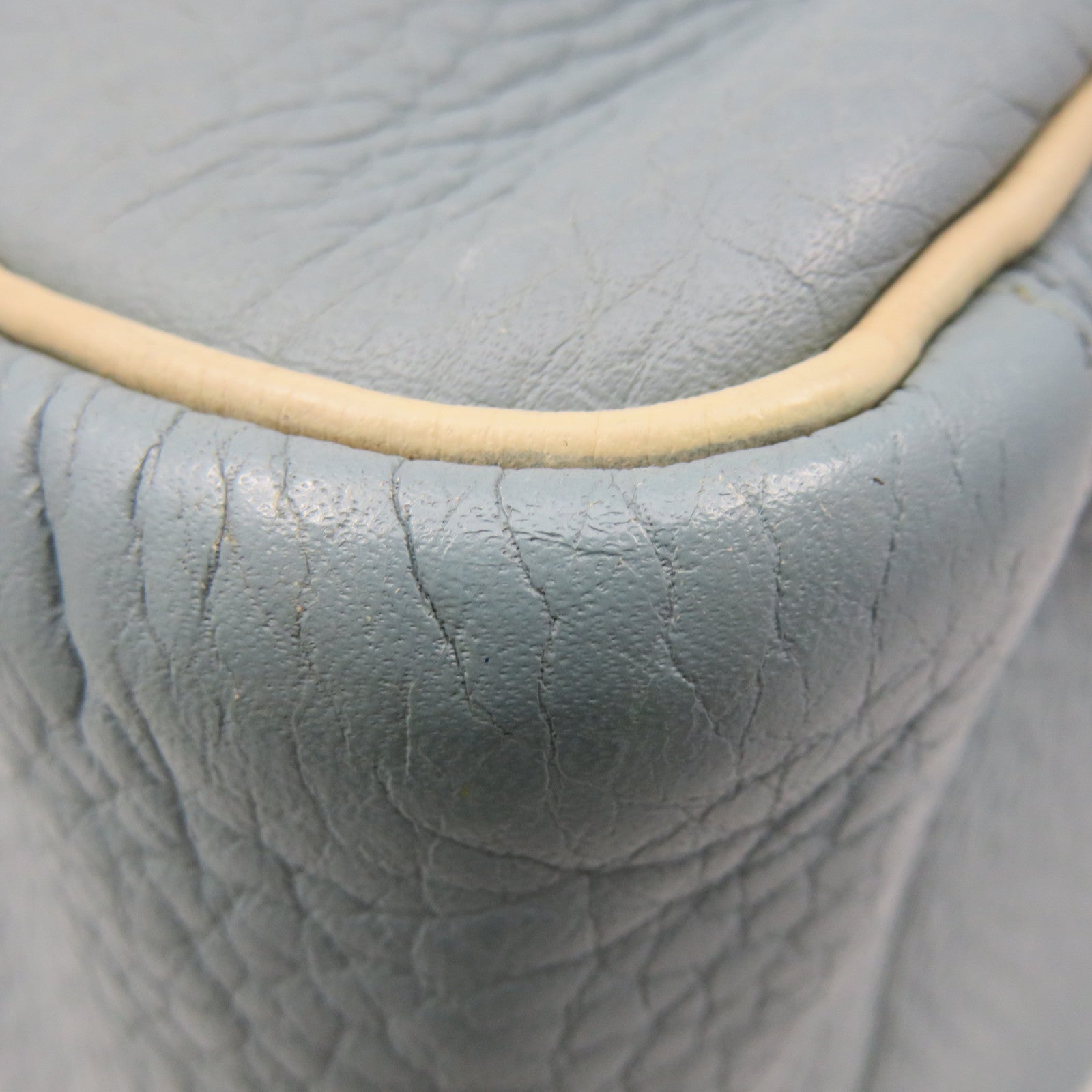HERMES Clemence皮革Lindy 30 Shoulder Bag银扣肩背袋Ciel/Parchemin米白色/蓝色