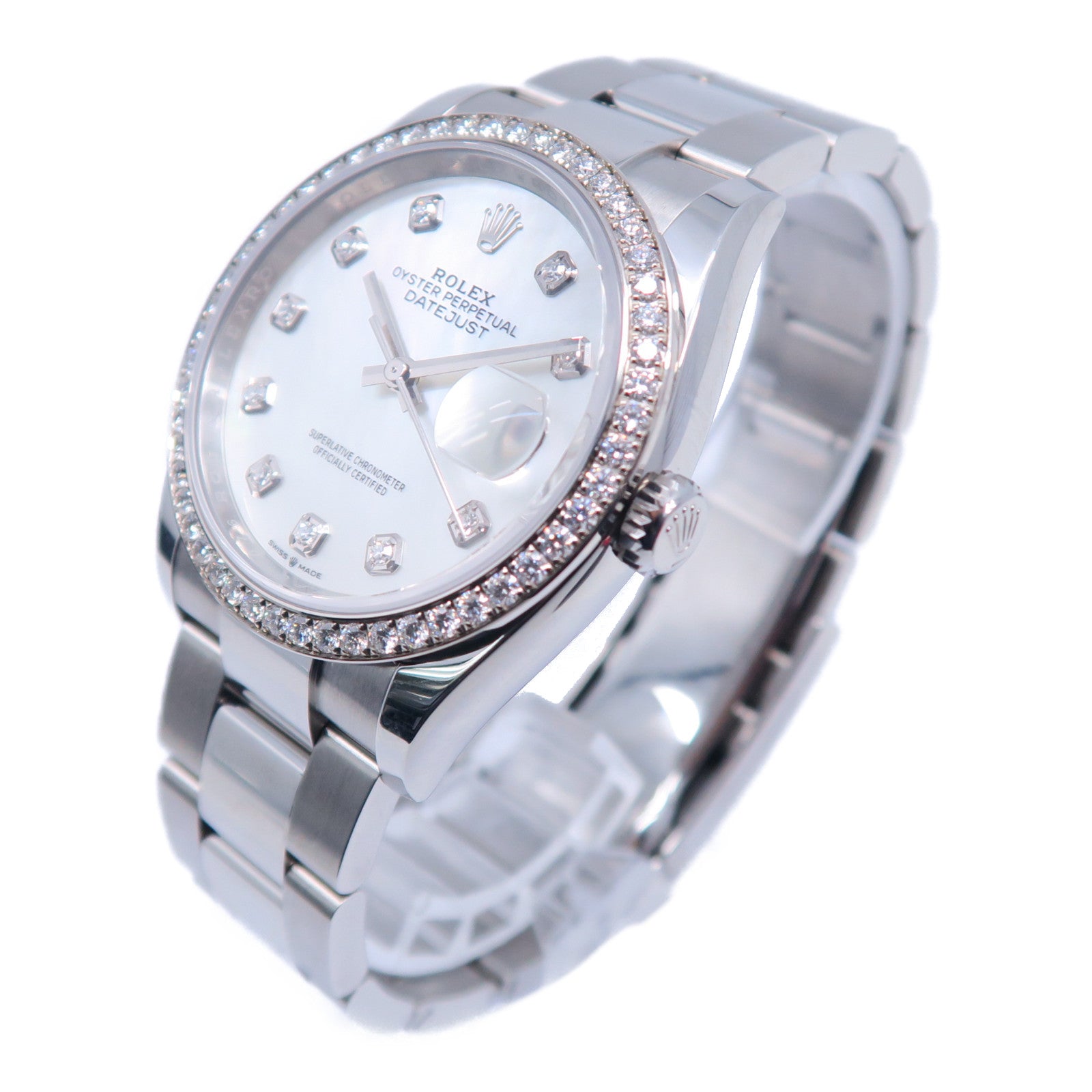 ROLEX 18K白金Datejust不鏽鋼自動機芯手錶白色
