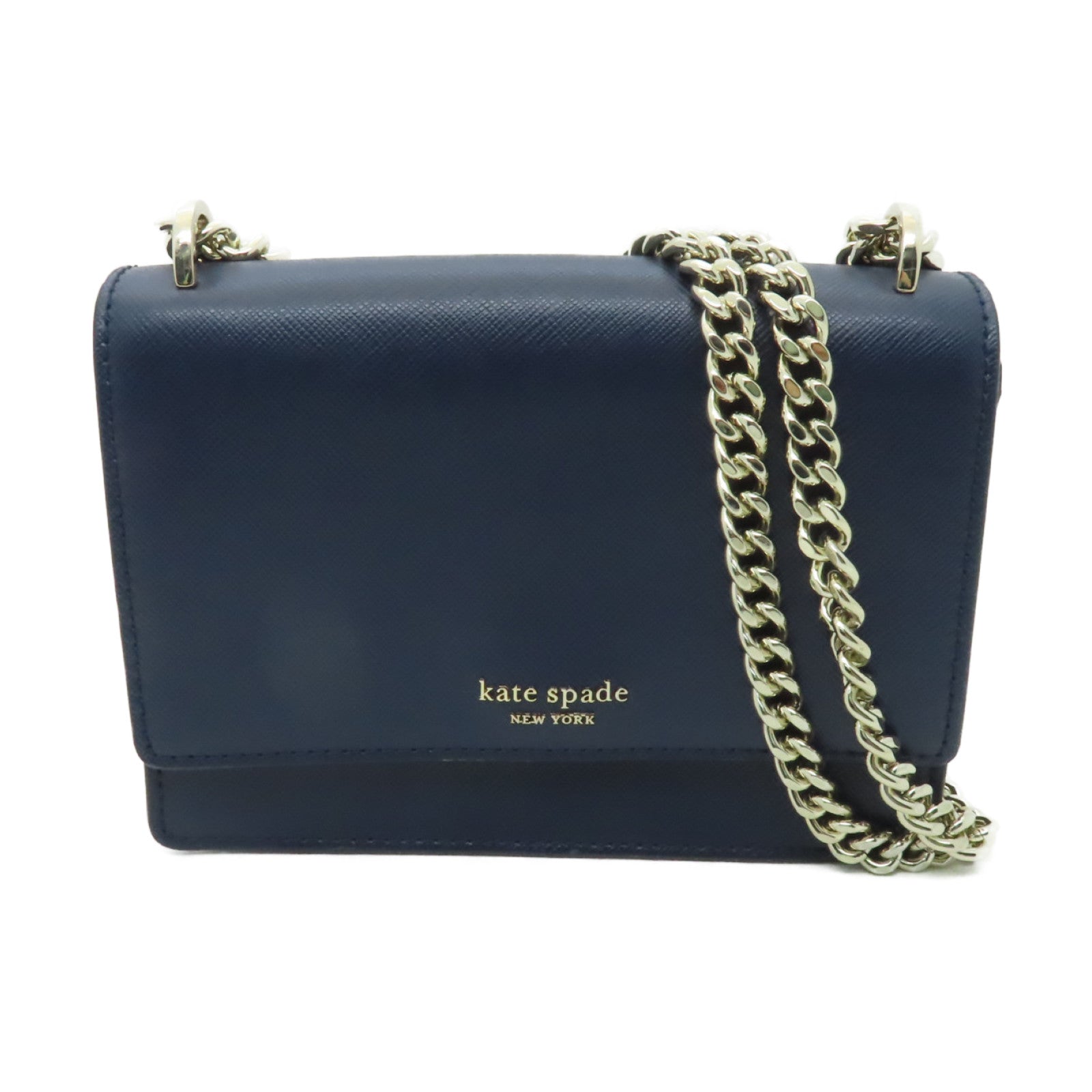 Kate Spade 【激減優惠】牛皮皮革Chain Shoulder Bag金扣鏈帶肩背袋深藍色