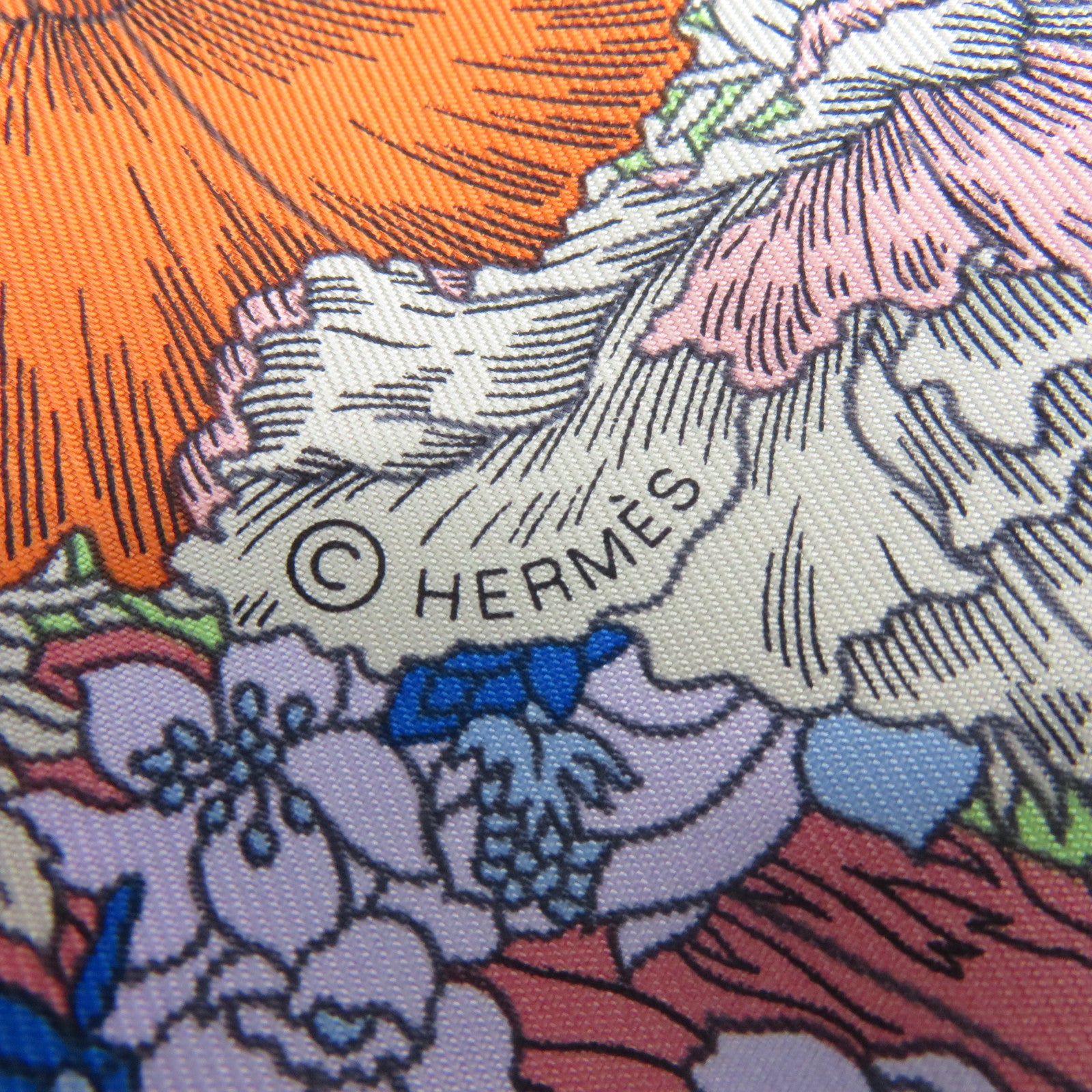 HERMES 絲質Scarf絲巾藍色