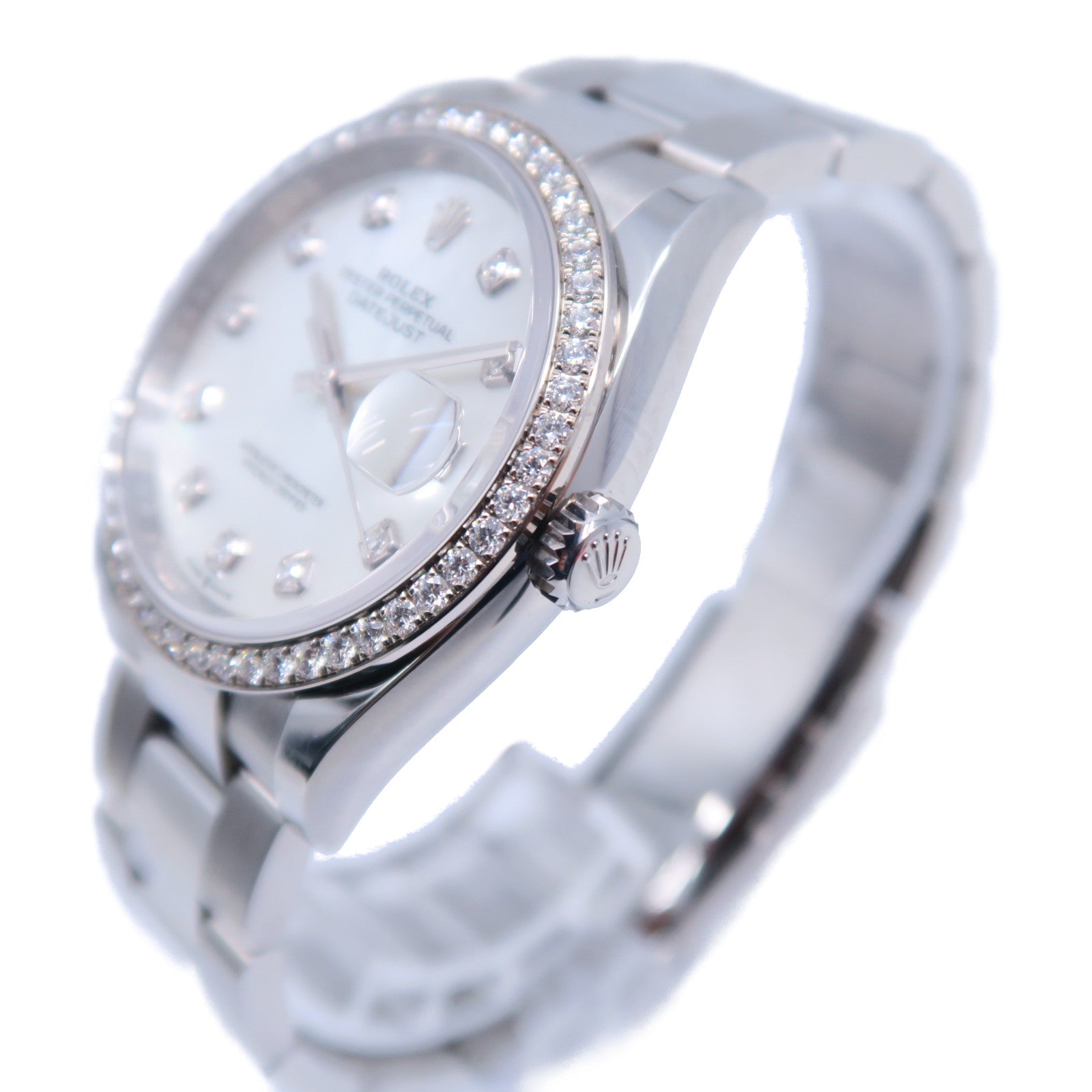 ROLEX 18K白金Datejust不鏽鋼自動機芯手錶白色
