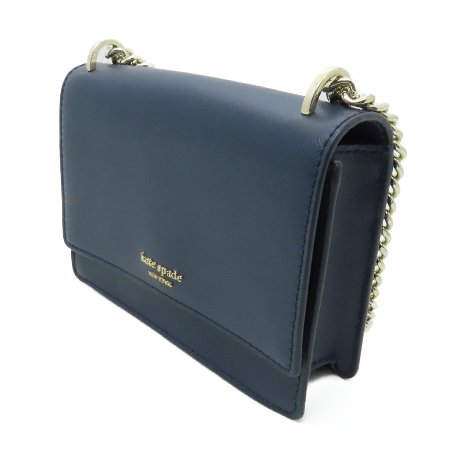 Kate Spade 【激減優惠】牛皮皮革Chain Shoulder Bag金扣鏈帶肩背袋深藍色