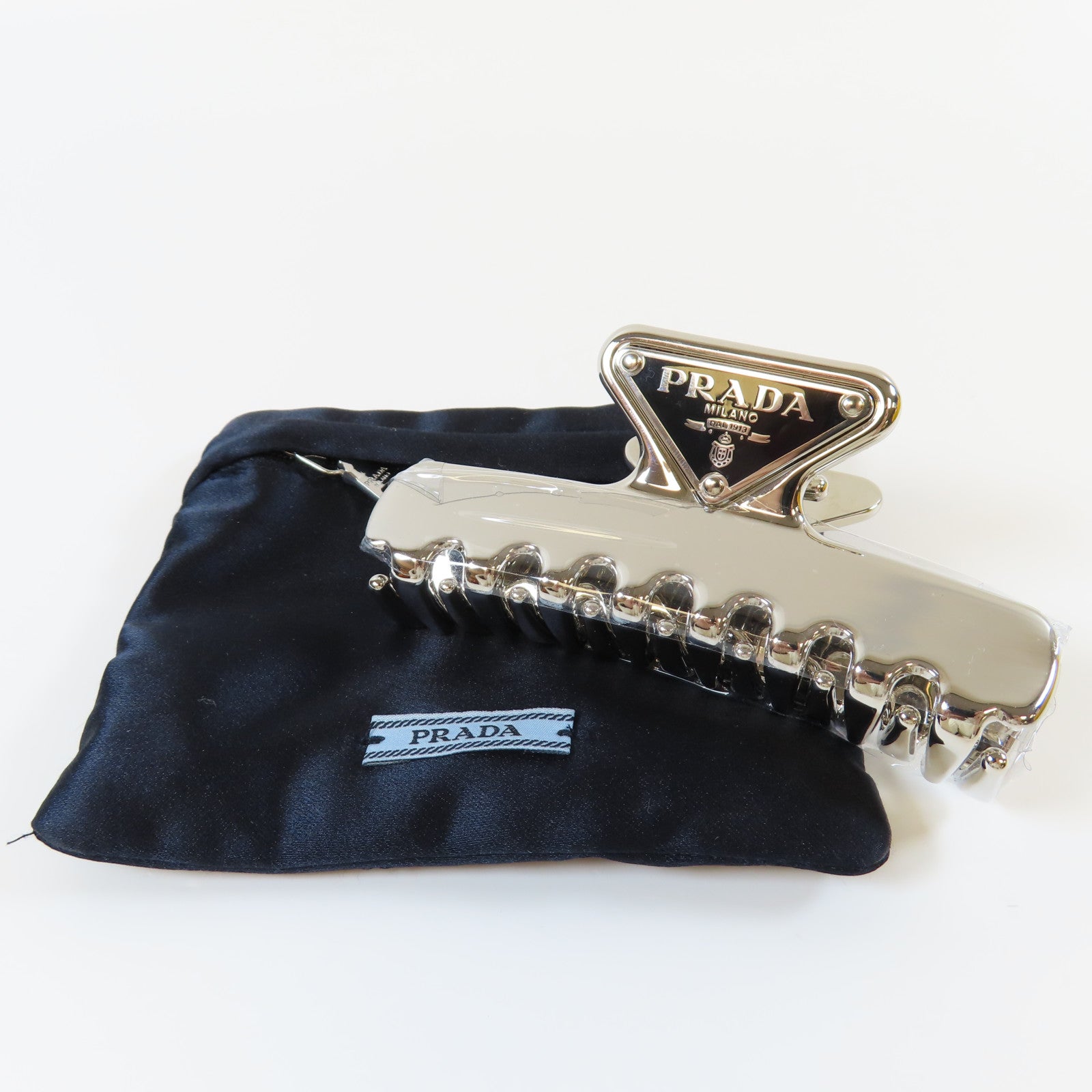 PRADA 金屬Hair Clip髮夾銀色