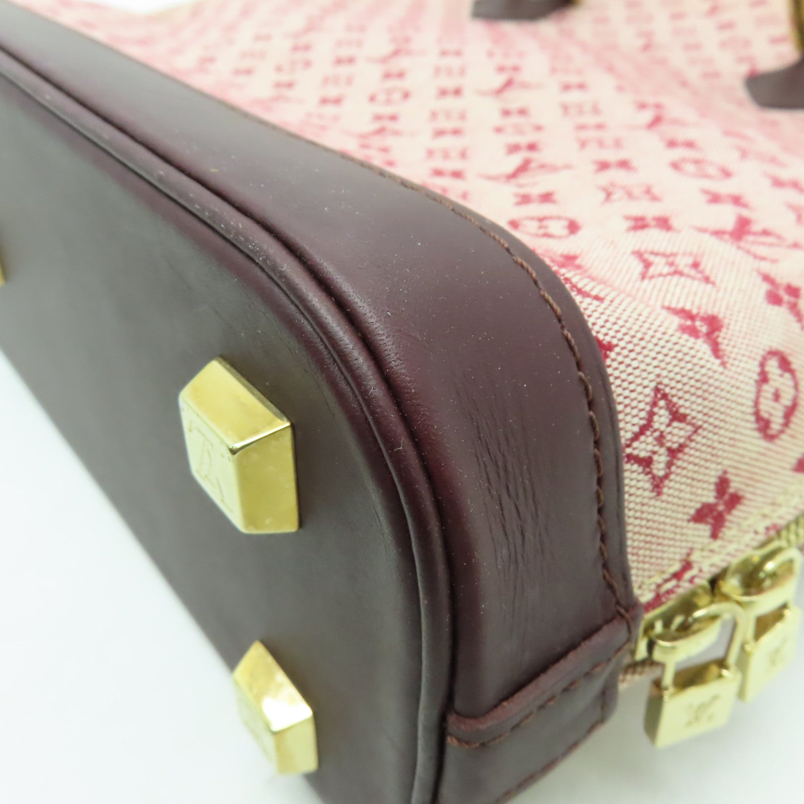 LOUIS VUITTON Monogram Alma Haut金扣手挽袋酒紅色