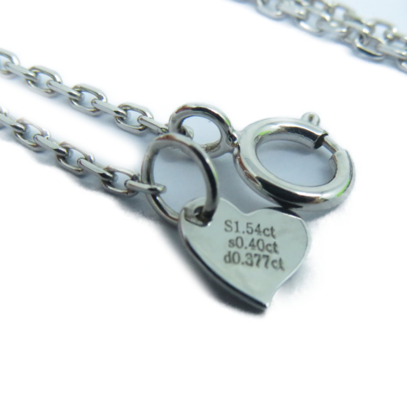 JEWELRY 18K白金Necklaces1.54/0.40ct藍寶石0.377ct鑽石項鏈