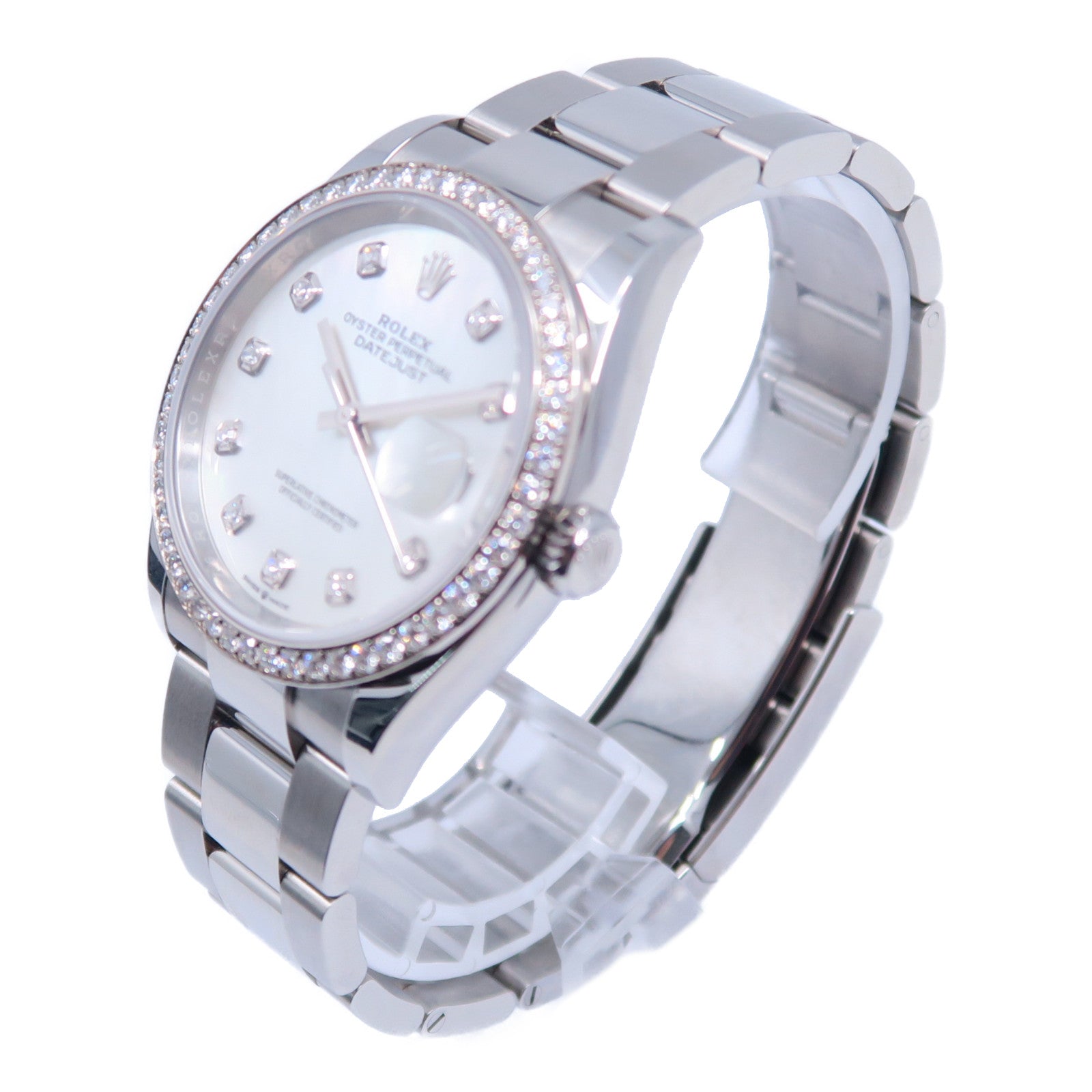ROLEX 18K白金Datejust不鏽鋼自動機芯手錶白色