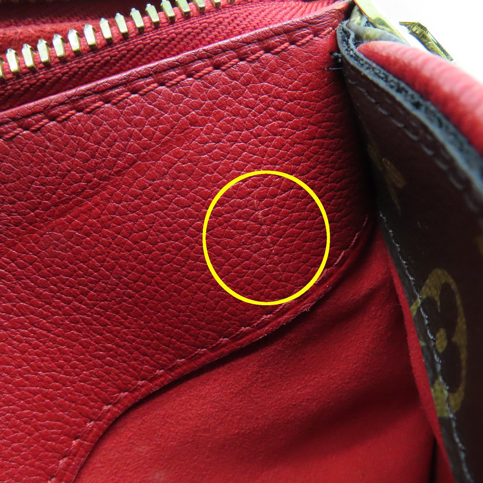 LOUIS VUITTON Monogram Pallas BB Gold Buckle Handle Shoulder Bag Brown/Red