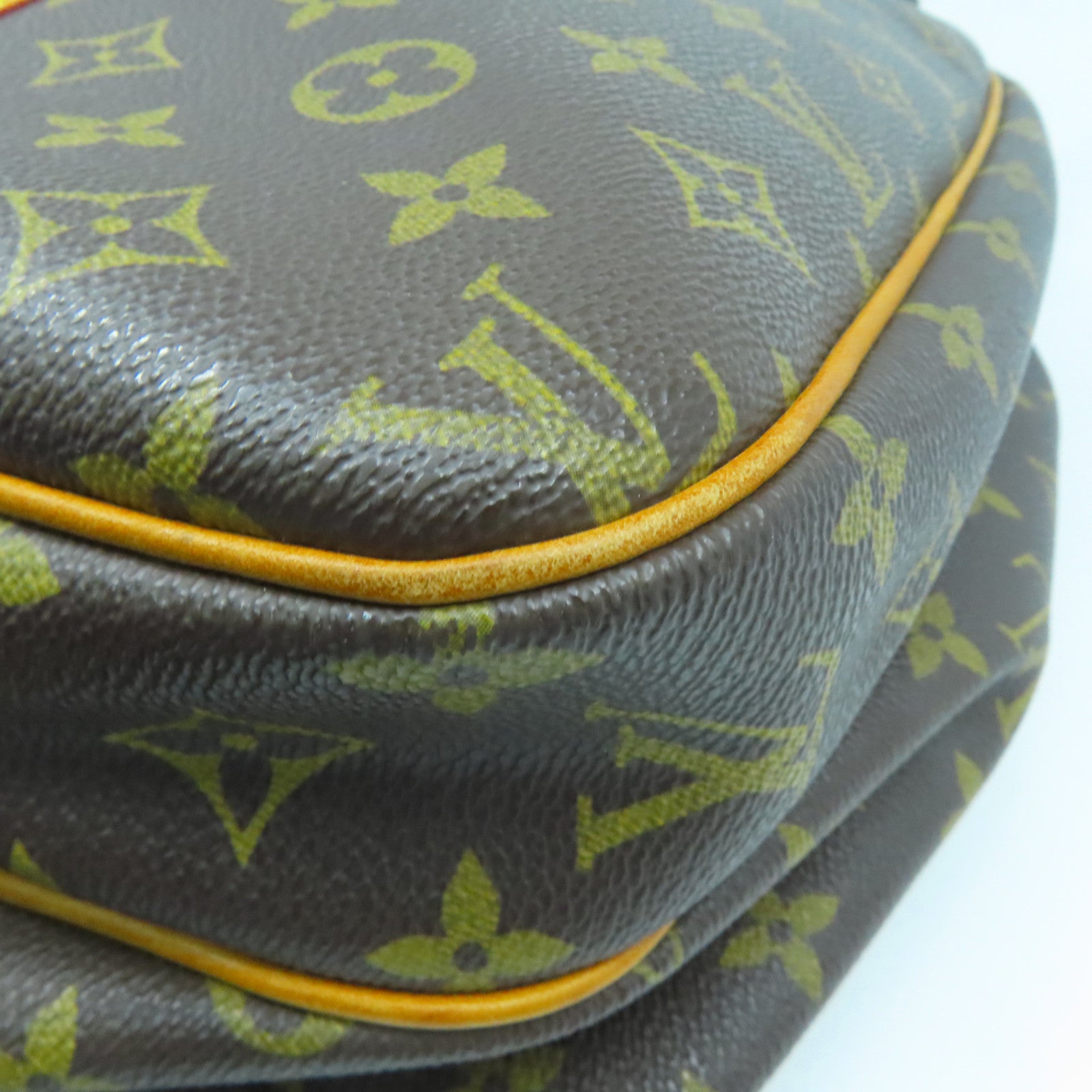 LOUIS VUITTON Monogram Reporter PM金扣肩背袋啡色