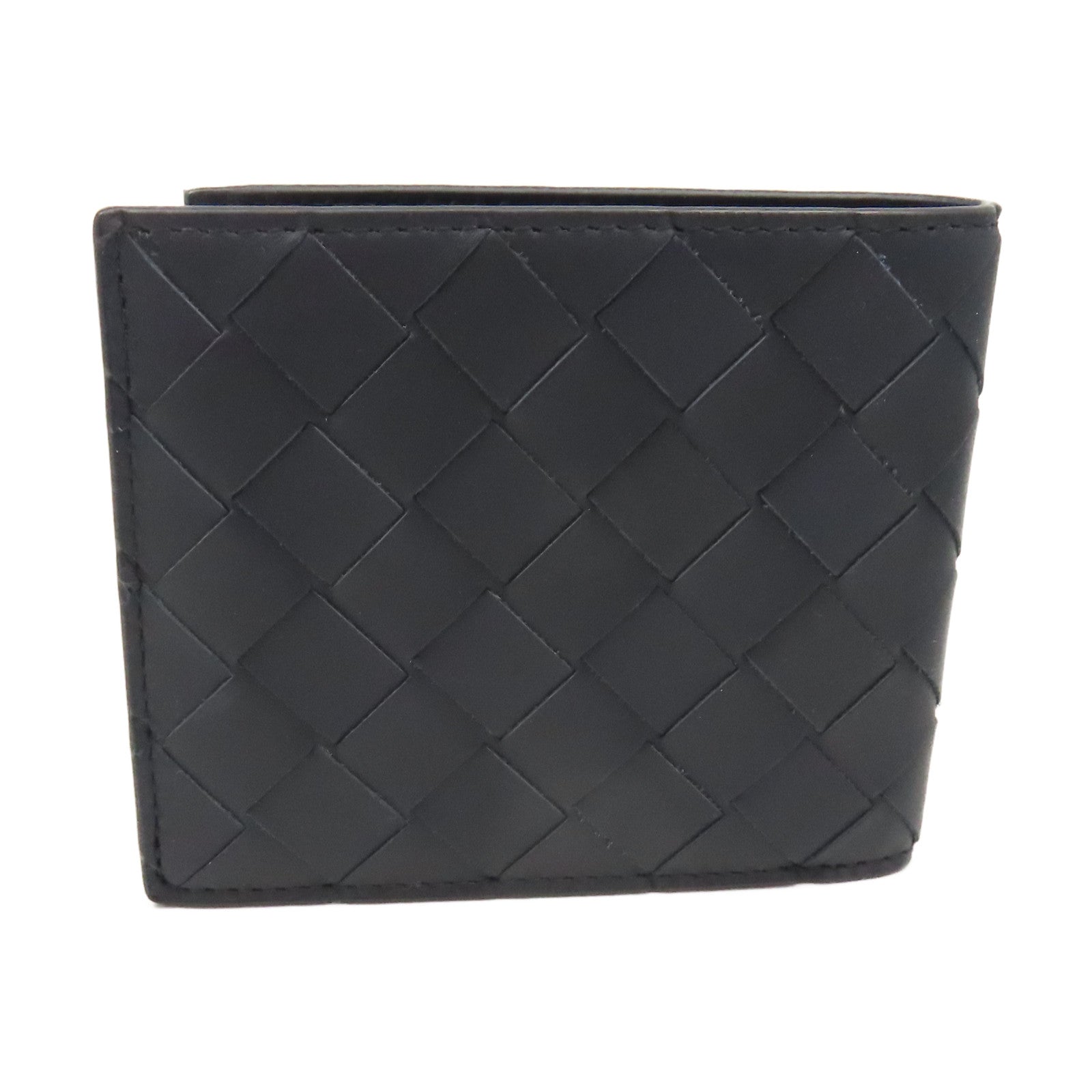 BOTTEGA VENETA 織紋皮革Short Wallet短錢包寶藍色