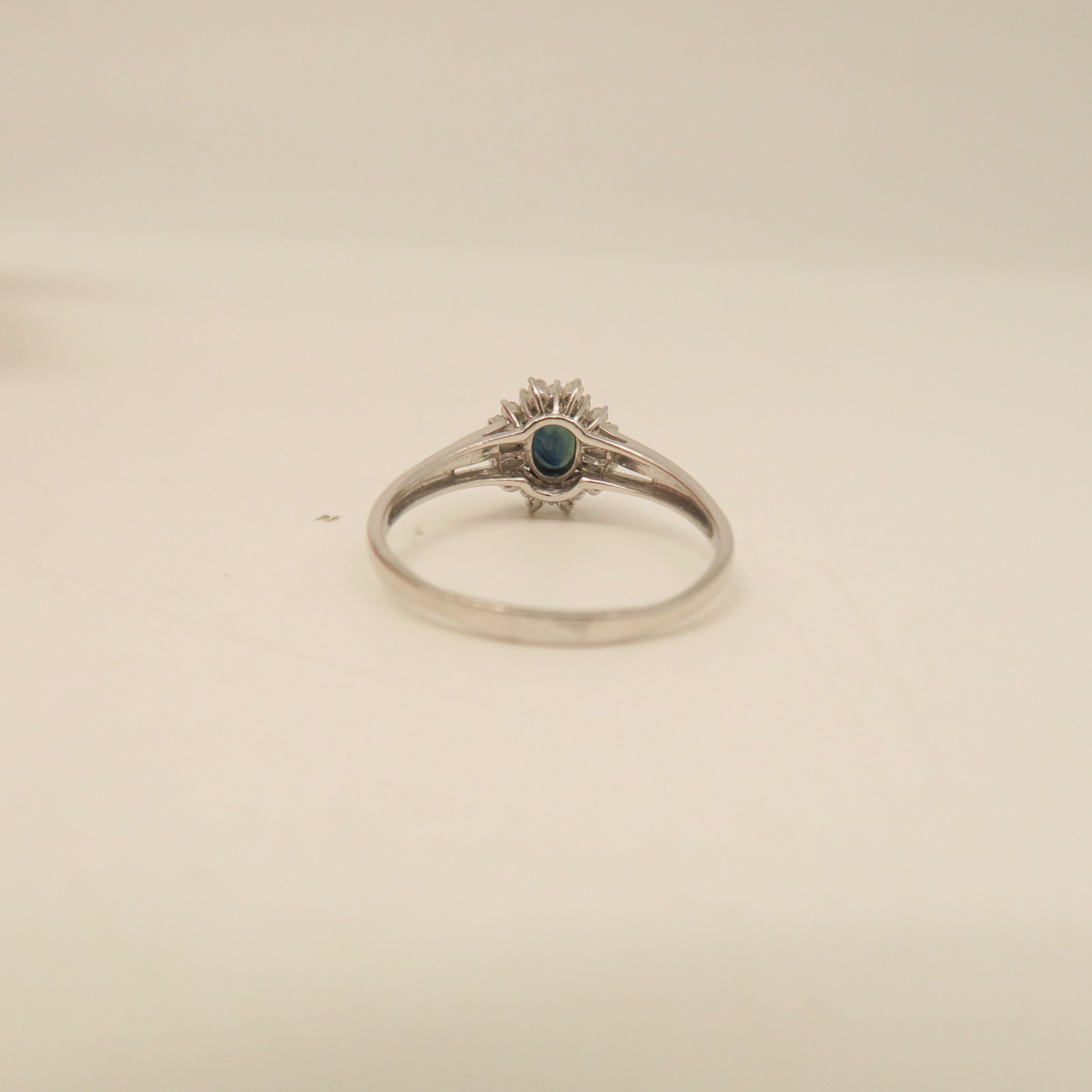 JEWELRY PT900鉑金Sapphire Diamond Ring藍寶石/鑽石戒指US#9.5