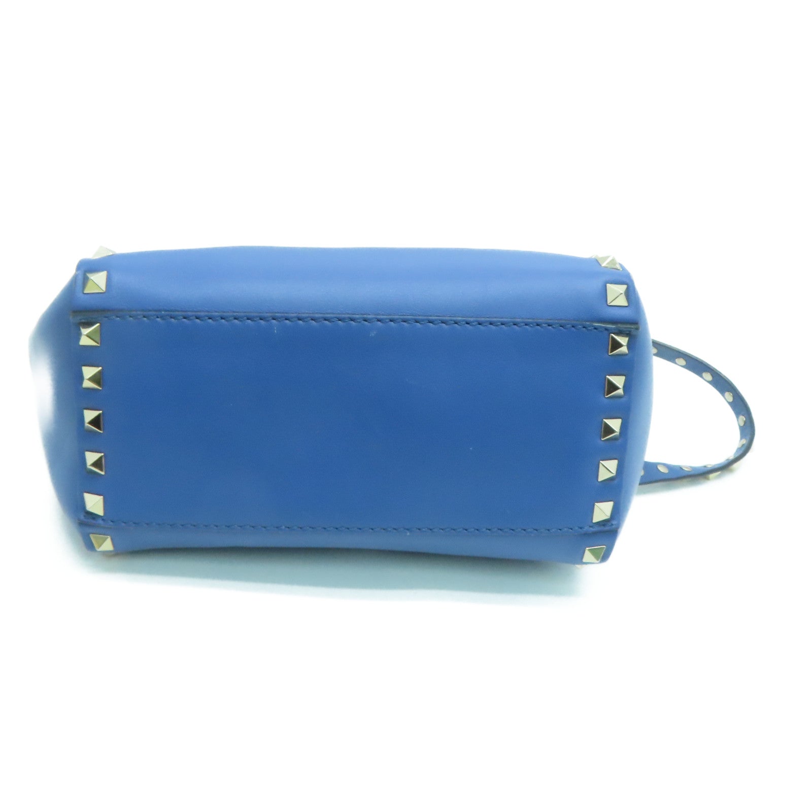 Valentino 牛皮皮革2Way Shoulder金扣手挽肩背两用袋蓝色