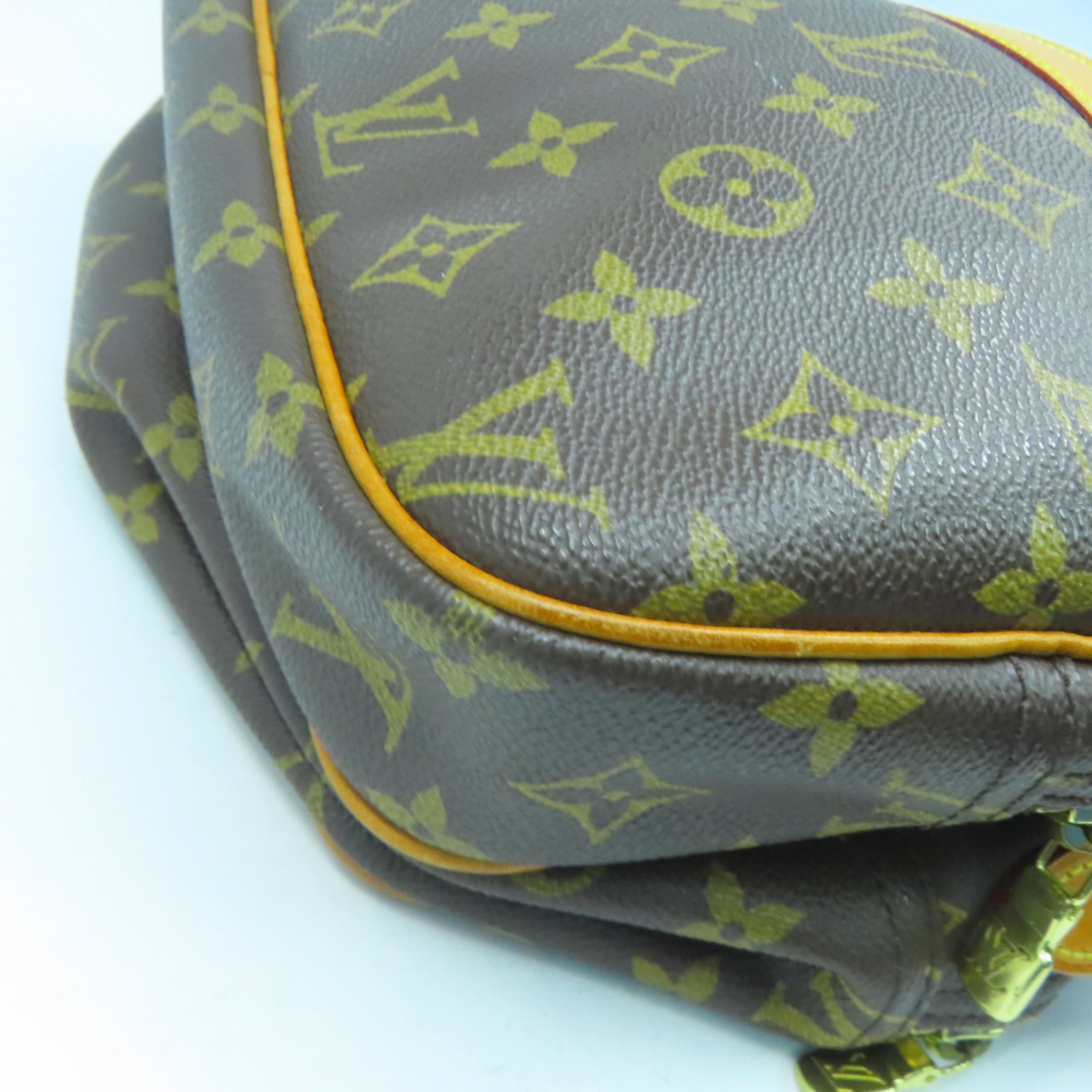 LOUIS VUITTON Monogram Reporter PM金扣肩背袋啡色