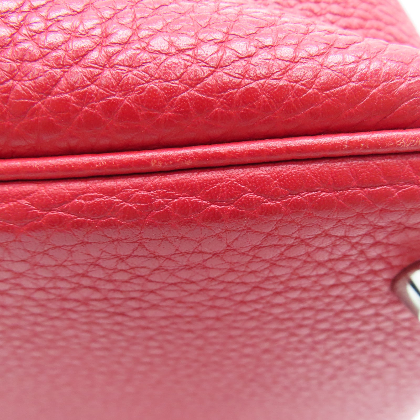 HERMES 【激减优惠】Clemence皮革Picotin MM银扣手挽袋Rouge Casaque（Q5）/红色
