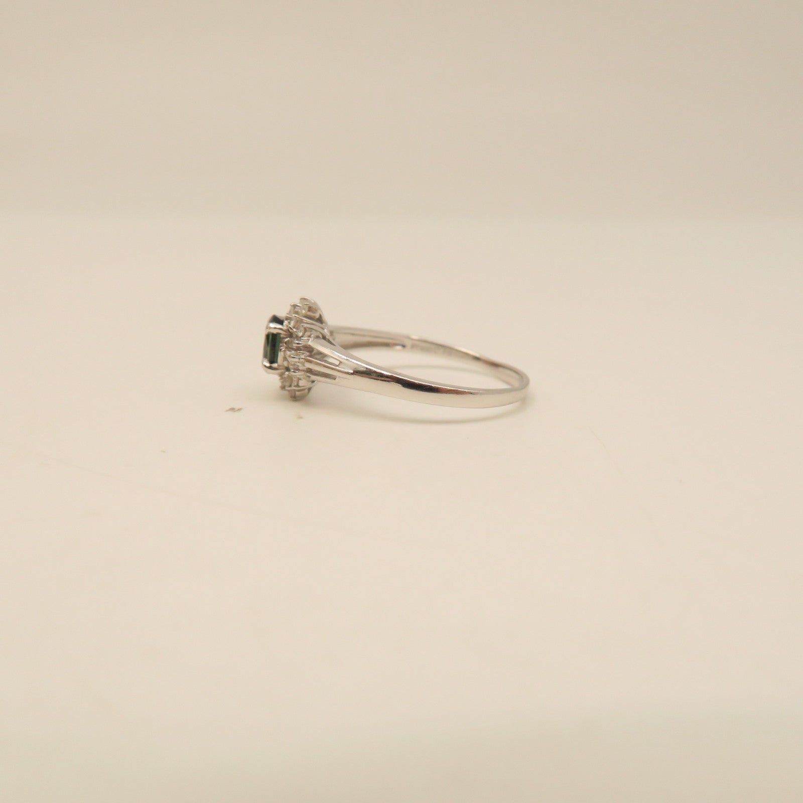 JEWELRY PT900鉑金Sapphire Diamond Ring藍寶石/鑽石戒指US#9.5