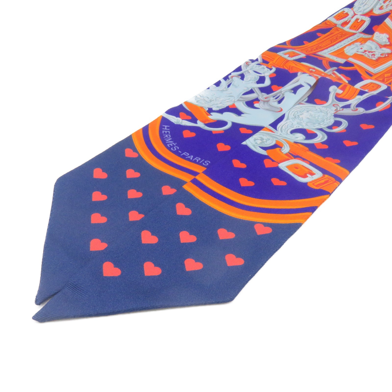 HERMES 絲質Twilly Scarf絲巾橙色/紫色/銀色/彩色