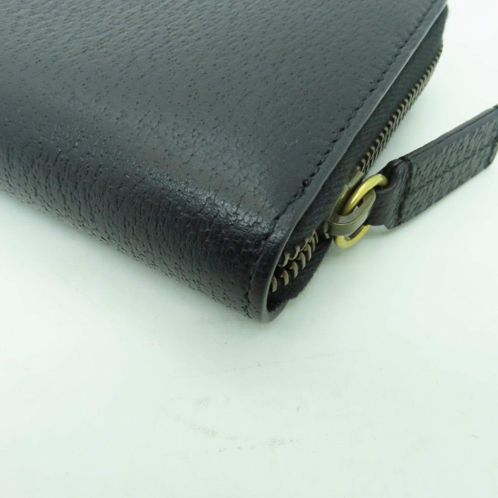 GUCCI 牛皮皮革Long Wallet金扣長錢包黑色