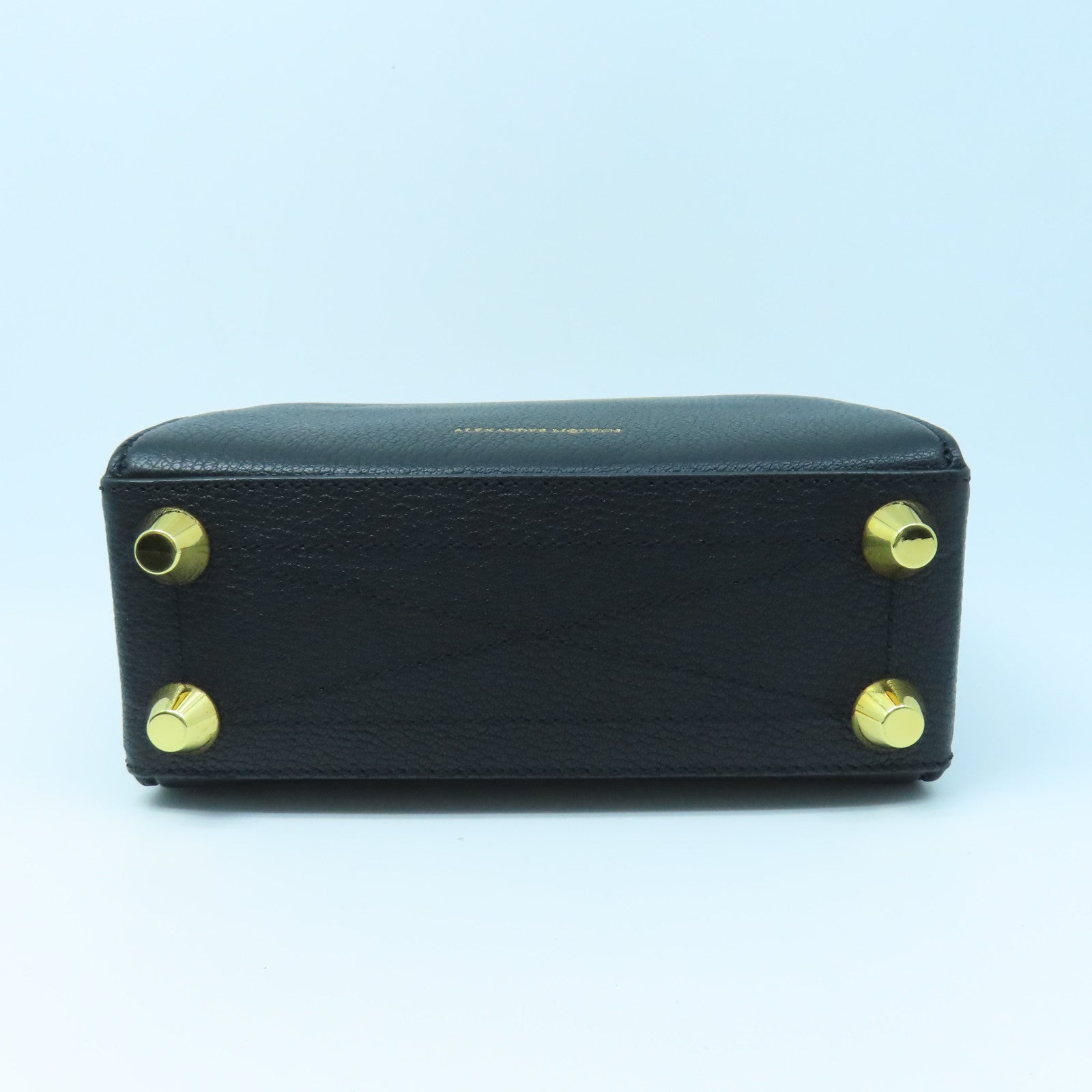 SELECTION Leather Alexander McQueen Gold Buckle Shoulder Bag Black