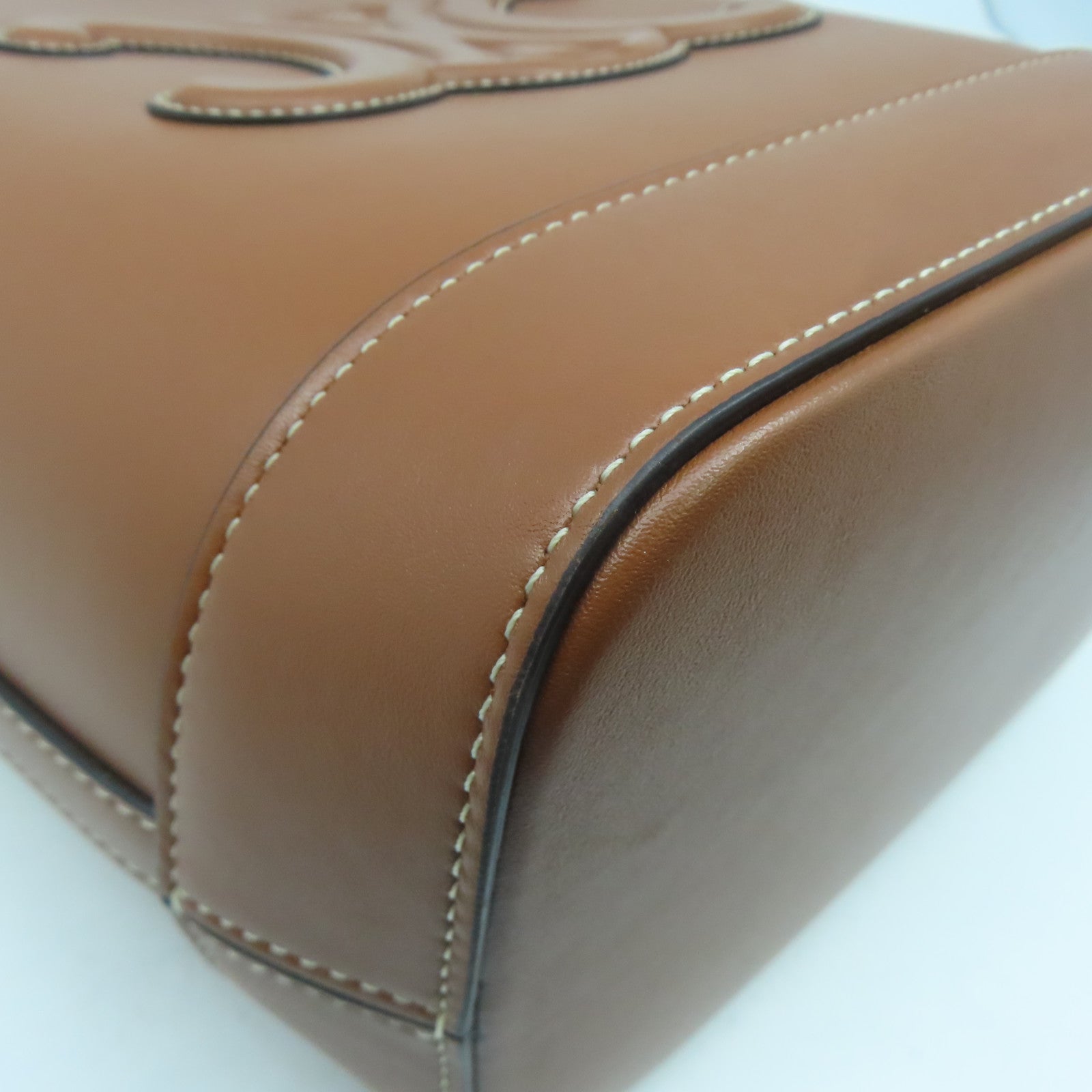 CELINE 牛皮皮革Small Bucket Bag金扣肩背袋啡色