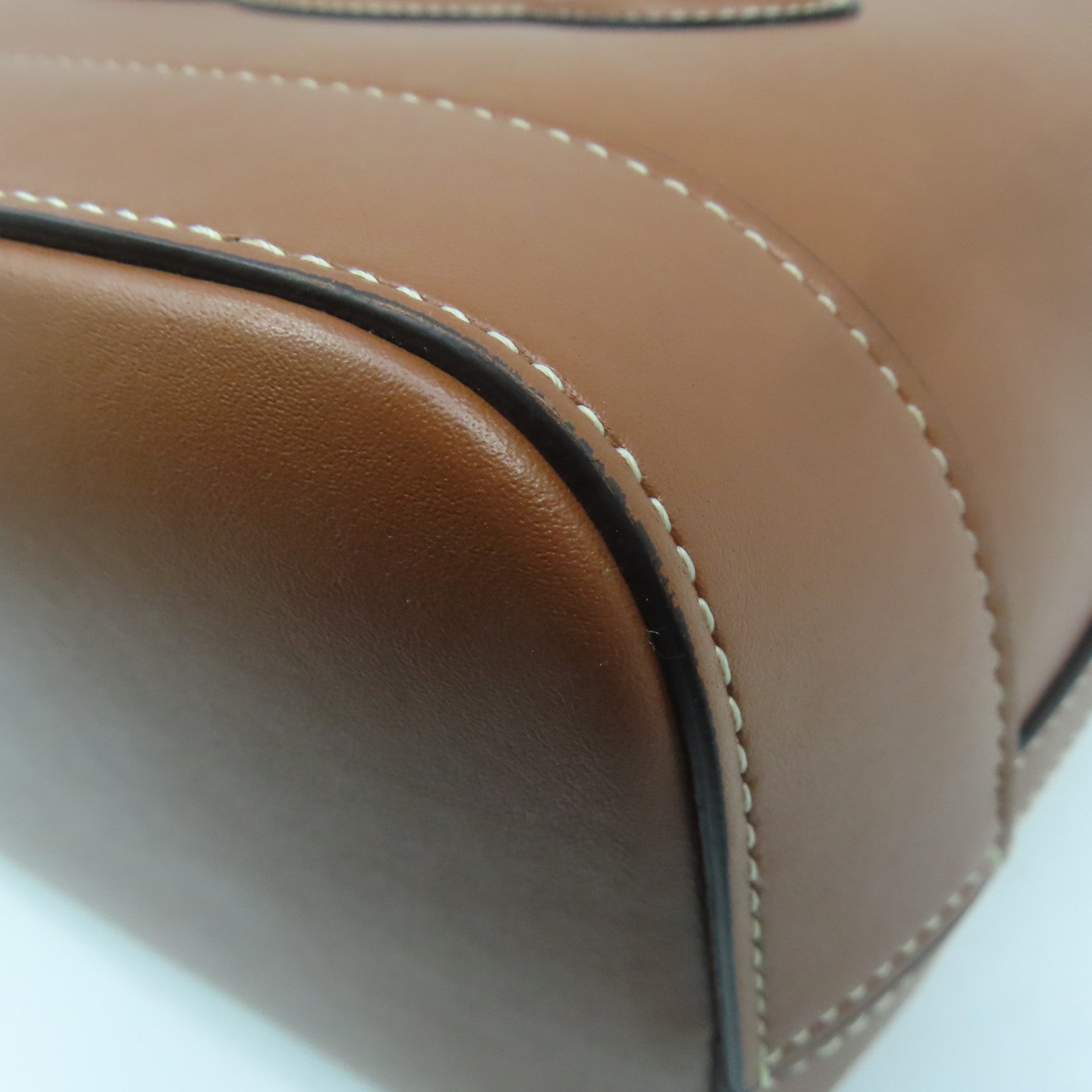 CELINE 牛皮皮革Small Bucket Bag金扣肩背袋啡色