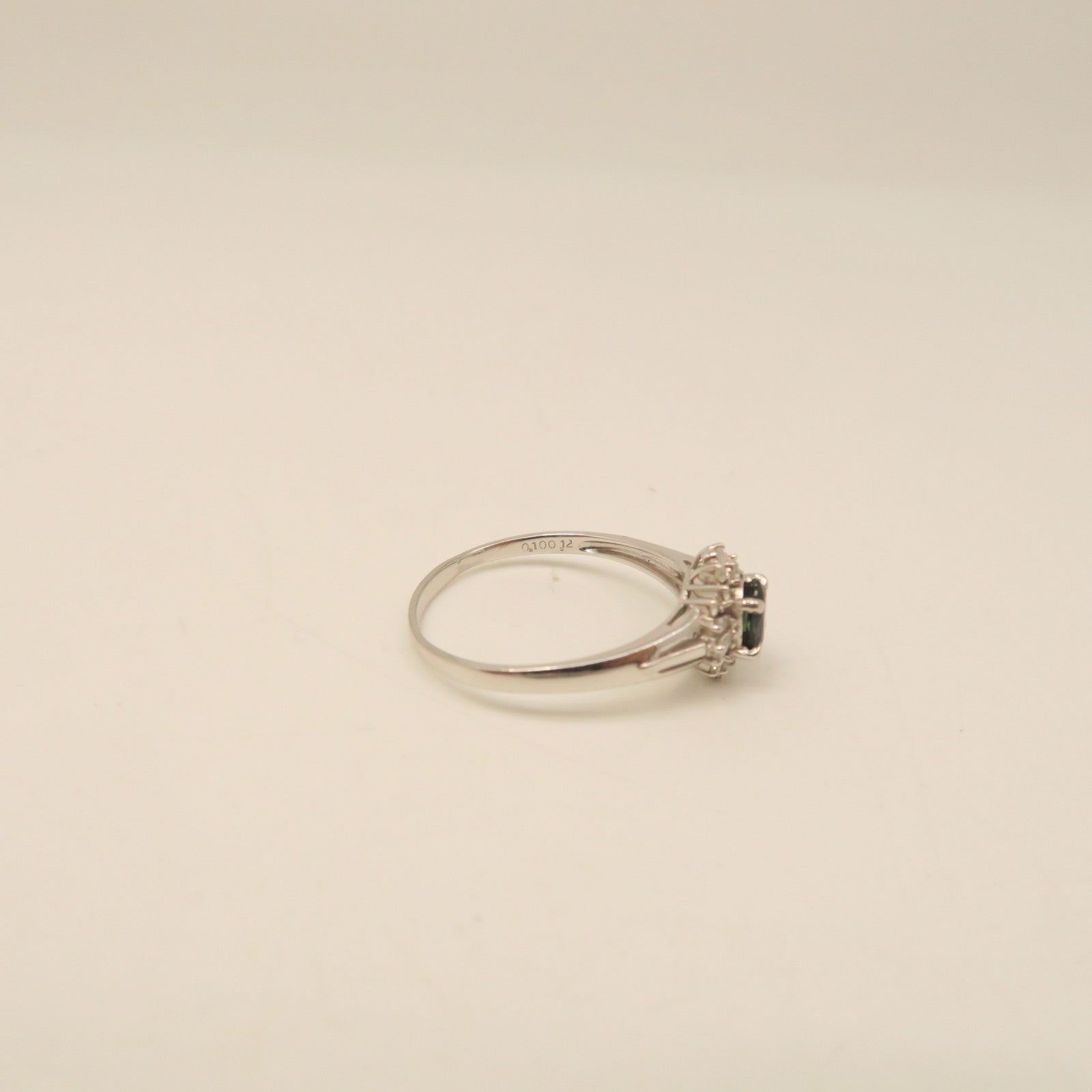 JEWELRY PT900鉑金Sapphire Diamond Ring藍寶石/鑽石戒指US#9.5