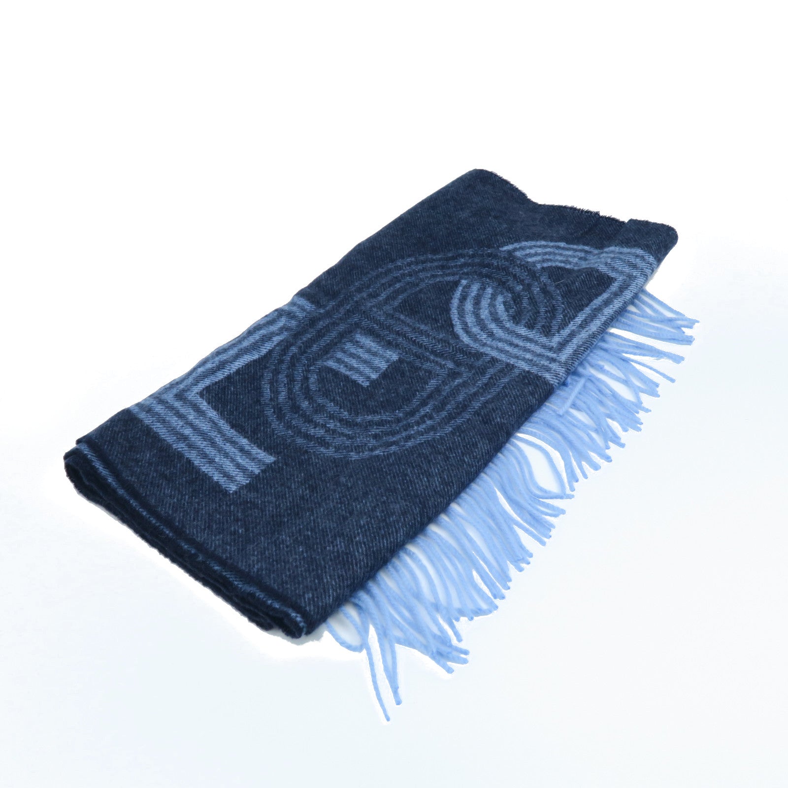 HERMES Wool Scarf Blue