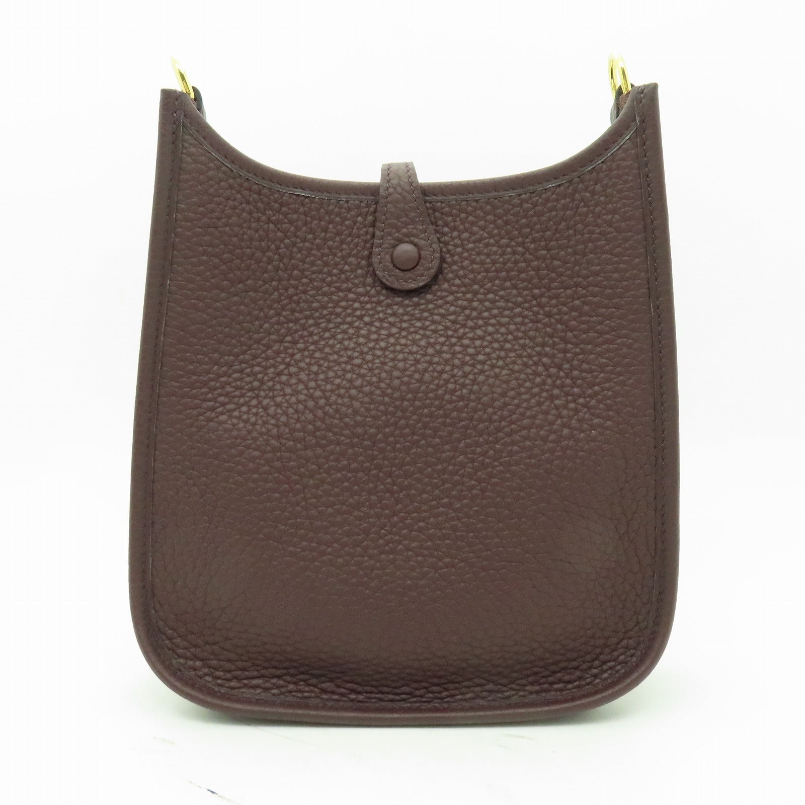 HERMES Clemence皮革Evelyne TPM金扣肩背袋啡色