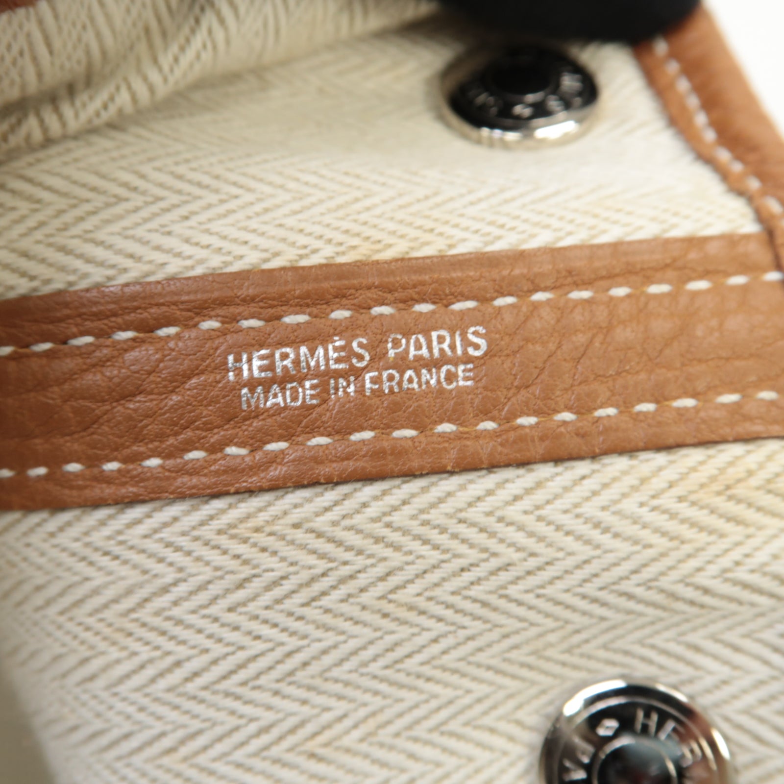 HERMES Negonda皮革Garden Party TPM銀扣手挽袋啡色