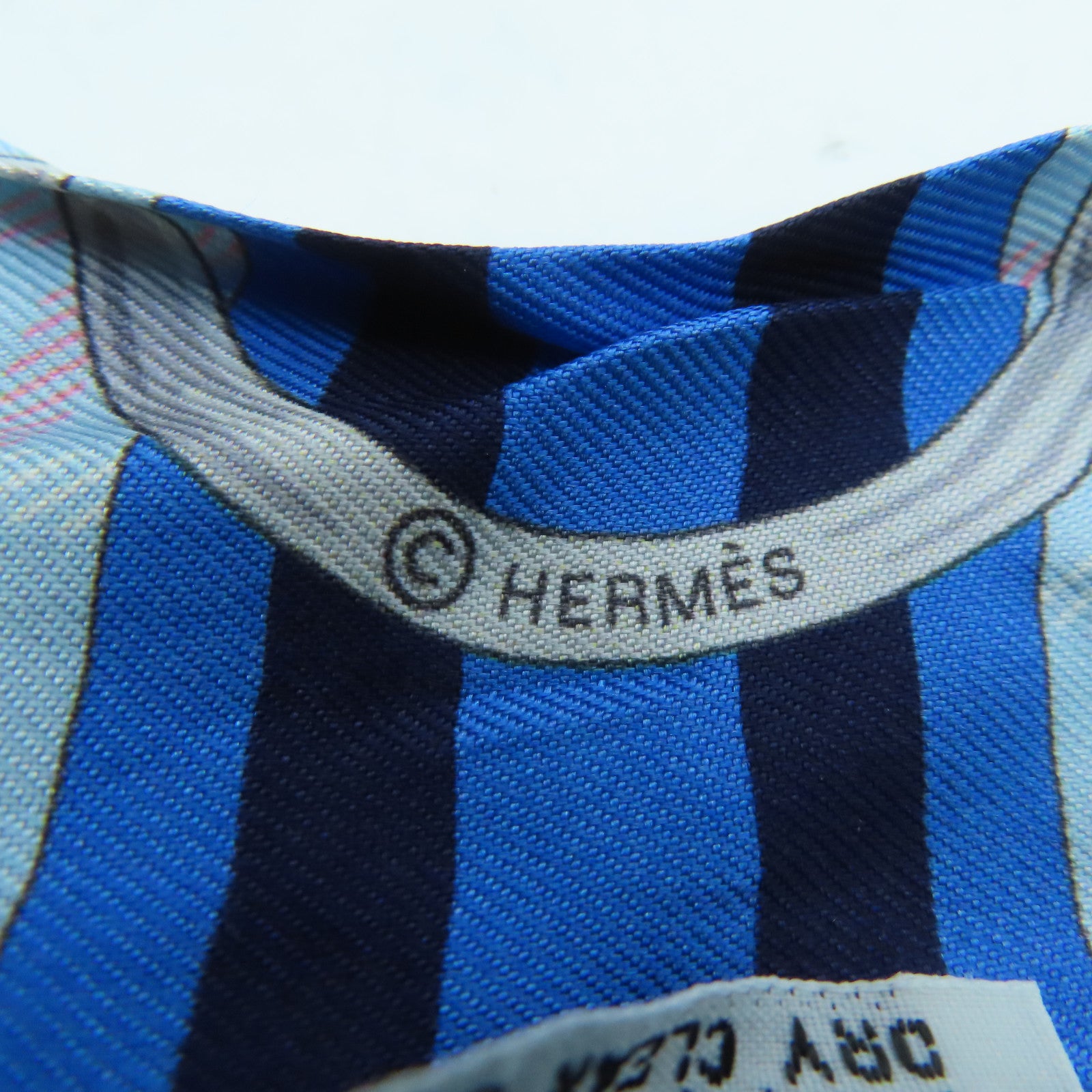 HERMES Silk Twilly Scarf Blue/Pink