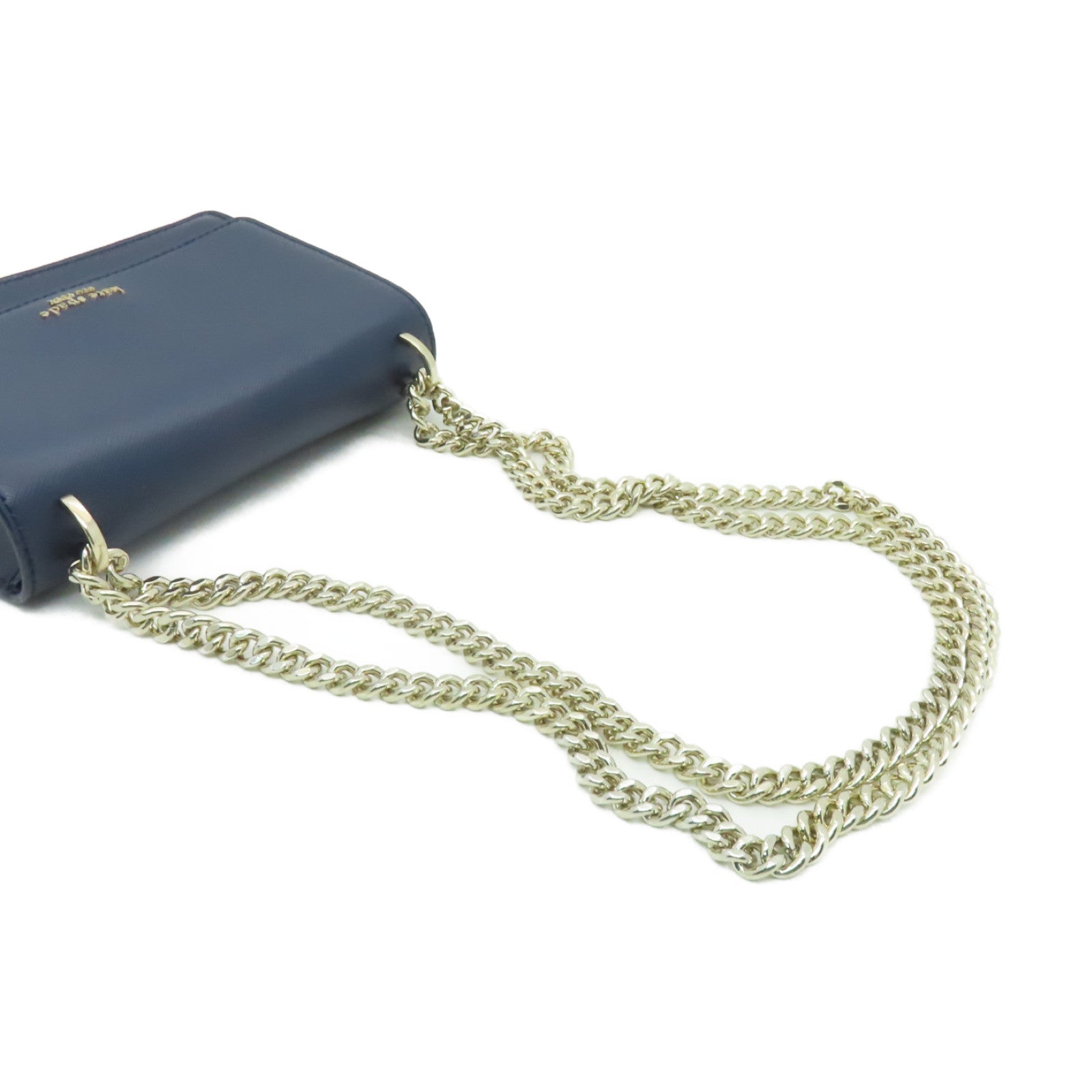 Kate Spade 【激減優惠】牛皮皮革Chain Shoulder Bag金扣鏈帶肩背袋深藍色